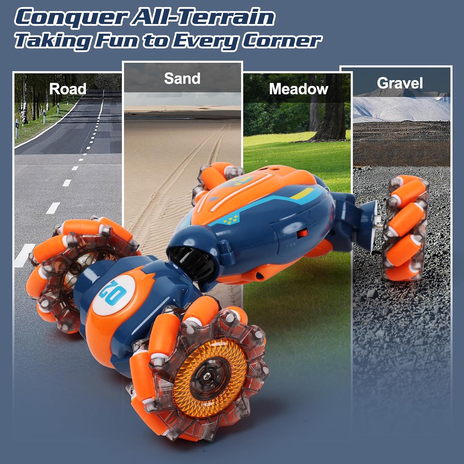 Gesture Sensing RC Stuntauto | 4WD Handgestuurde Auto met Licht & Muziek, Cadeau Jongens 6-12 Jaar