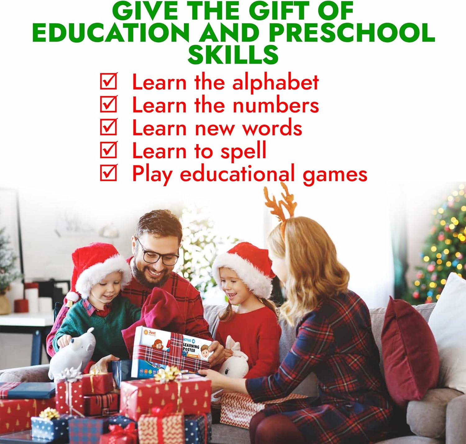 Alfabet Muurposter | Logopedie Montessori speelgoed, educatief cadeau voor peuters van 1, 2, 3, 4, 5 jaar