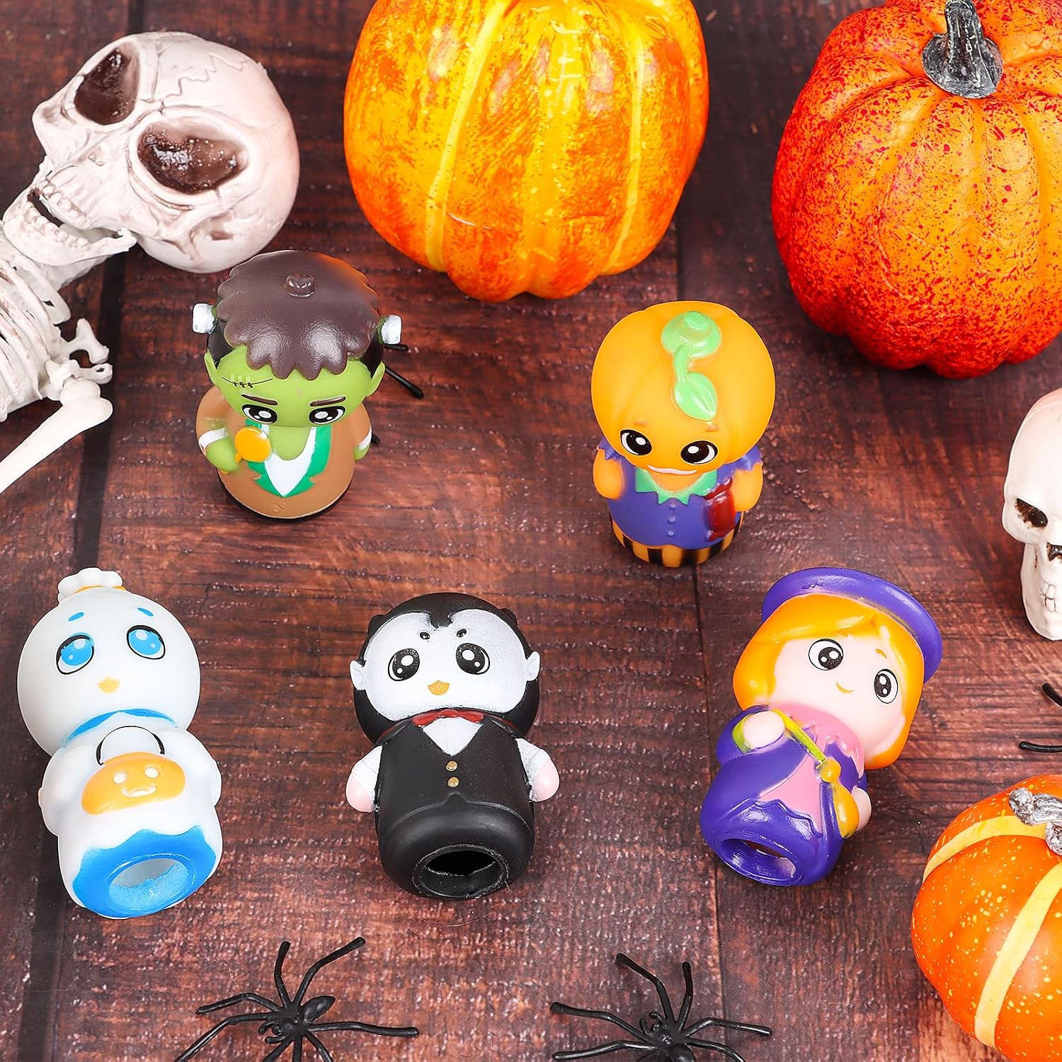 Halloween vingerpoppetjes 5 stuks | Pompoen & heks figuren