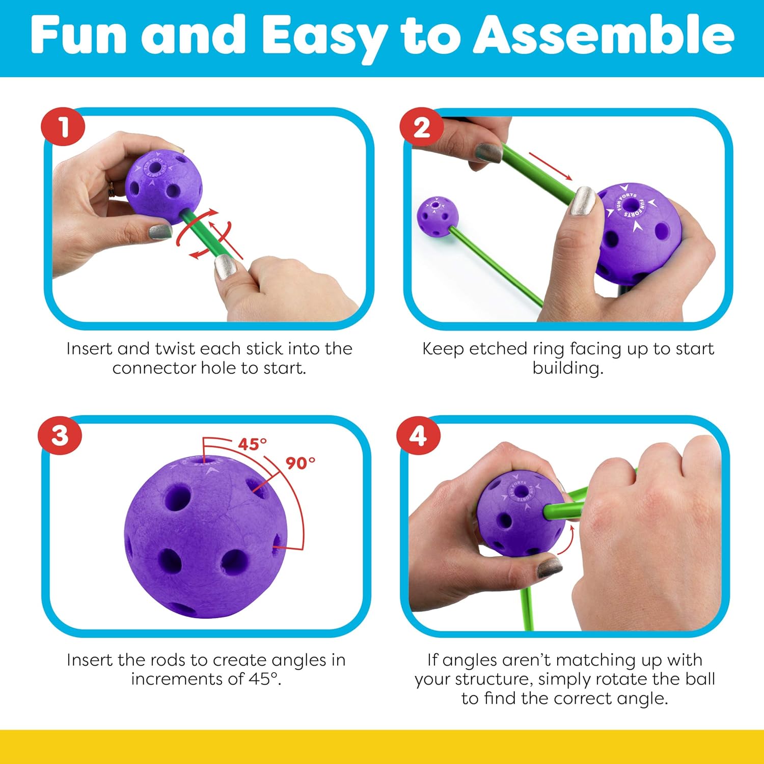 Glow-in-the-Dark Fort Bouwset | STEM Constructiespeelgoed met 81 Stuks | Binnen- & Buitenplezier