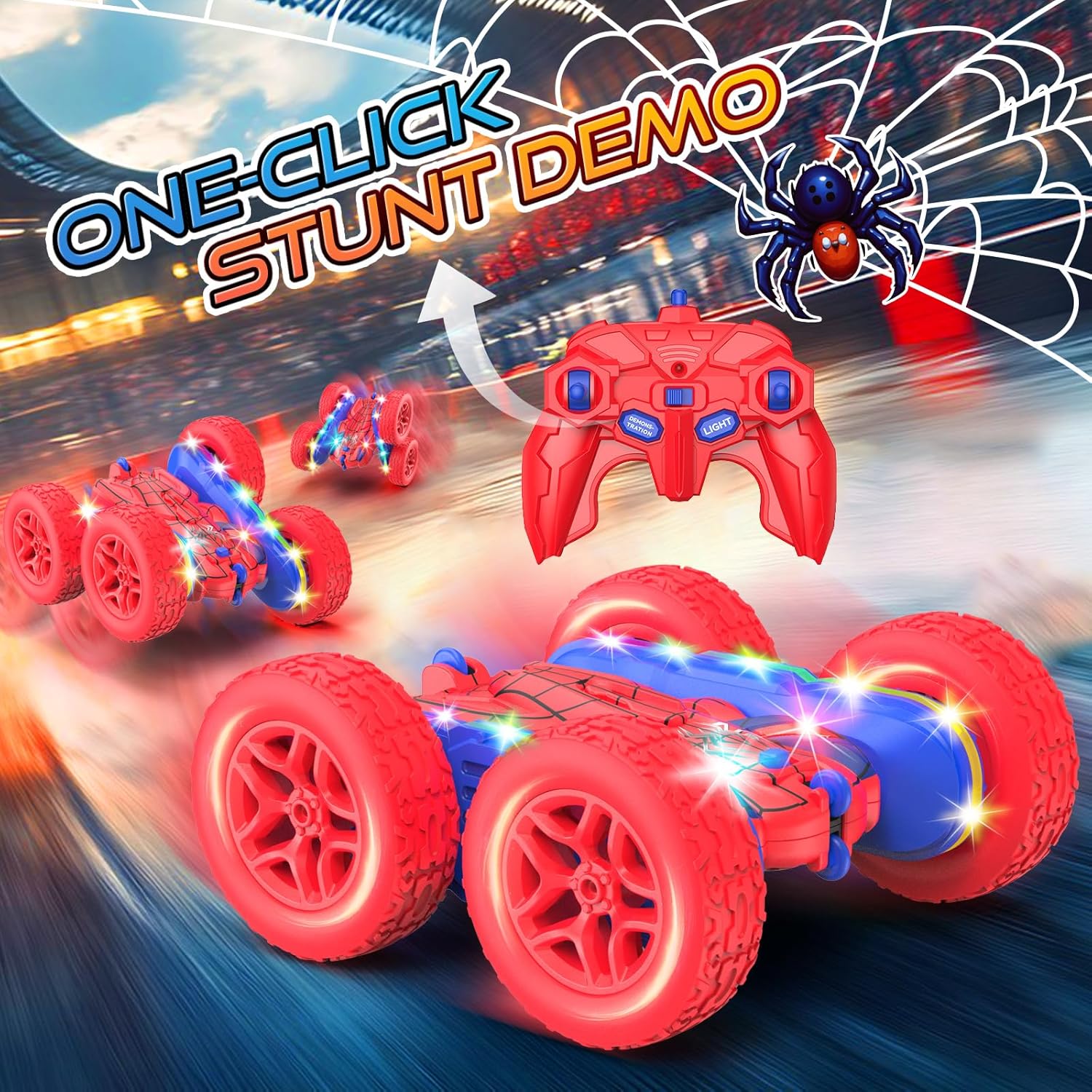 Afstandsbediening auto voor meisjes | 360° stunt RC auto met koplampen & 4WD roze speelgoed