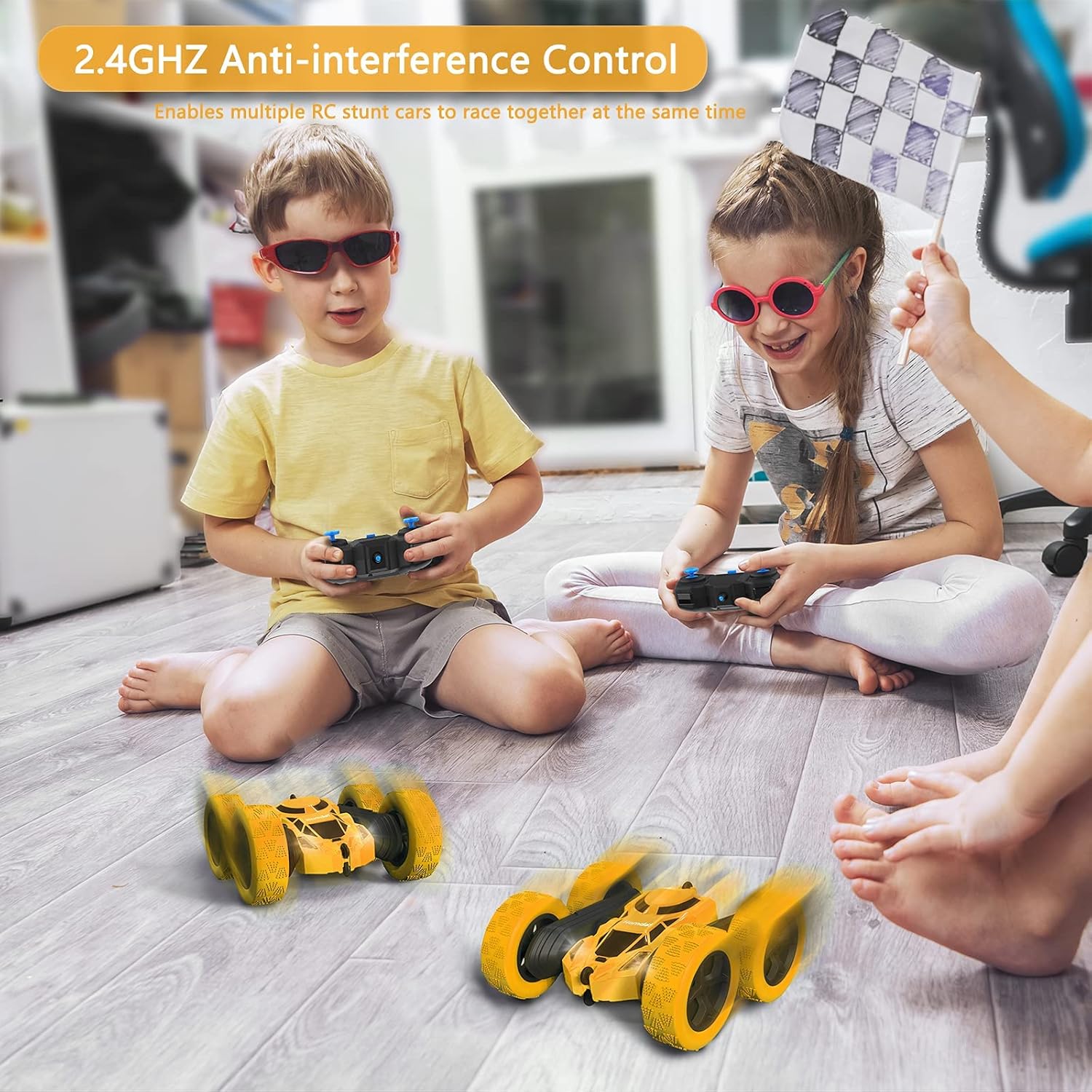 RC Stuntauto Kinderen 360° Rotatie – 4WD Dubbelzijdige Afstandsbediening Racewagen met LED Verlichting – Oplaadbaar Speelgoed Jongens Meisjes 6-12 Jaar