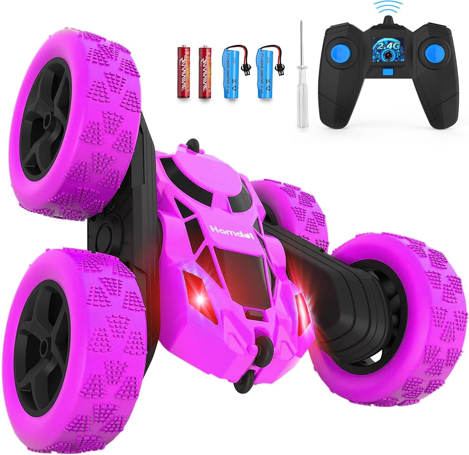 RC Stuntauto Kinderen 360° Rotatie – 4WD Dubbelzijdige Afstandsbediening Racewagen met LED Verlichting – Oplaadbaar Speelgoed Jongens Meisjes 6-12 Jaar