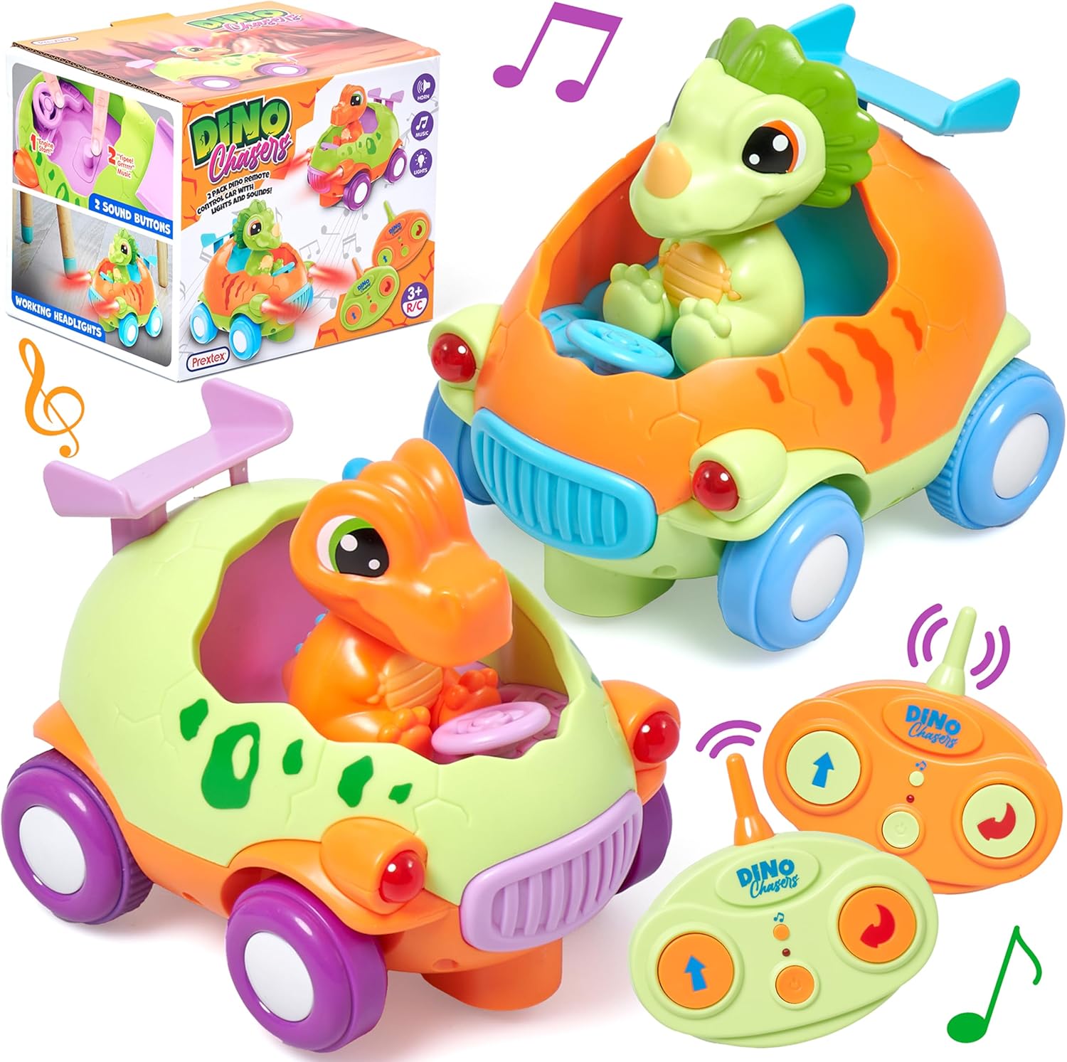 Cartoon RC Auto 2-Pack | Politie & Raceauto, Afstandsbediening Speelgoed Peuters