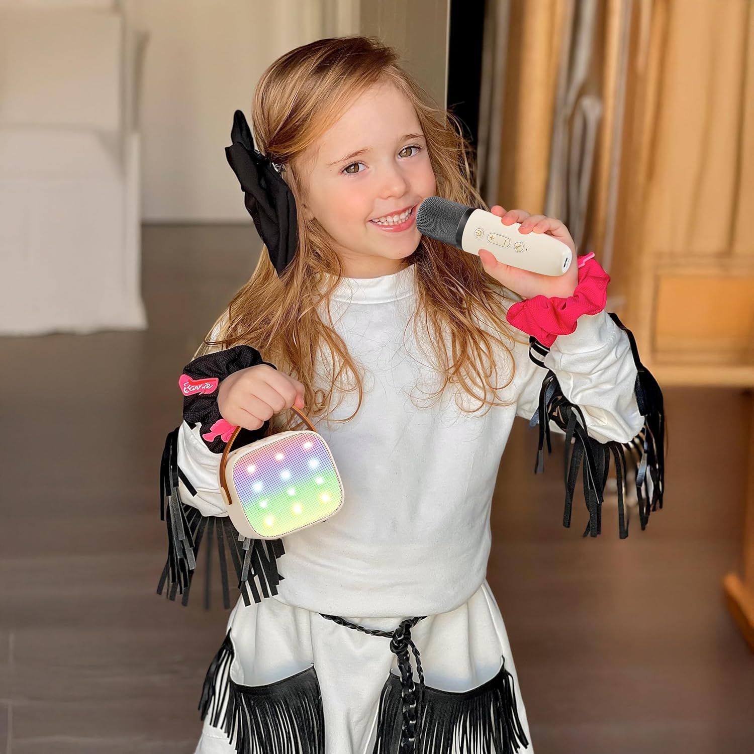 Mini karaoke machine | Bluetooth speaker met 2 draadloze microfoons