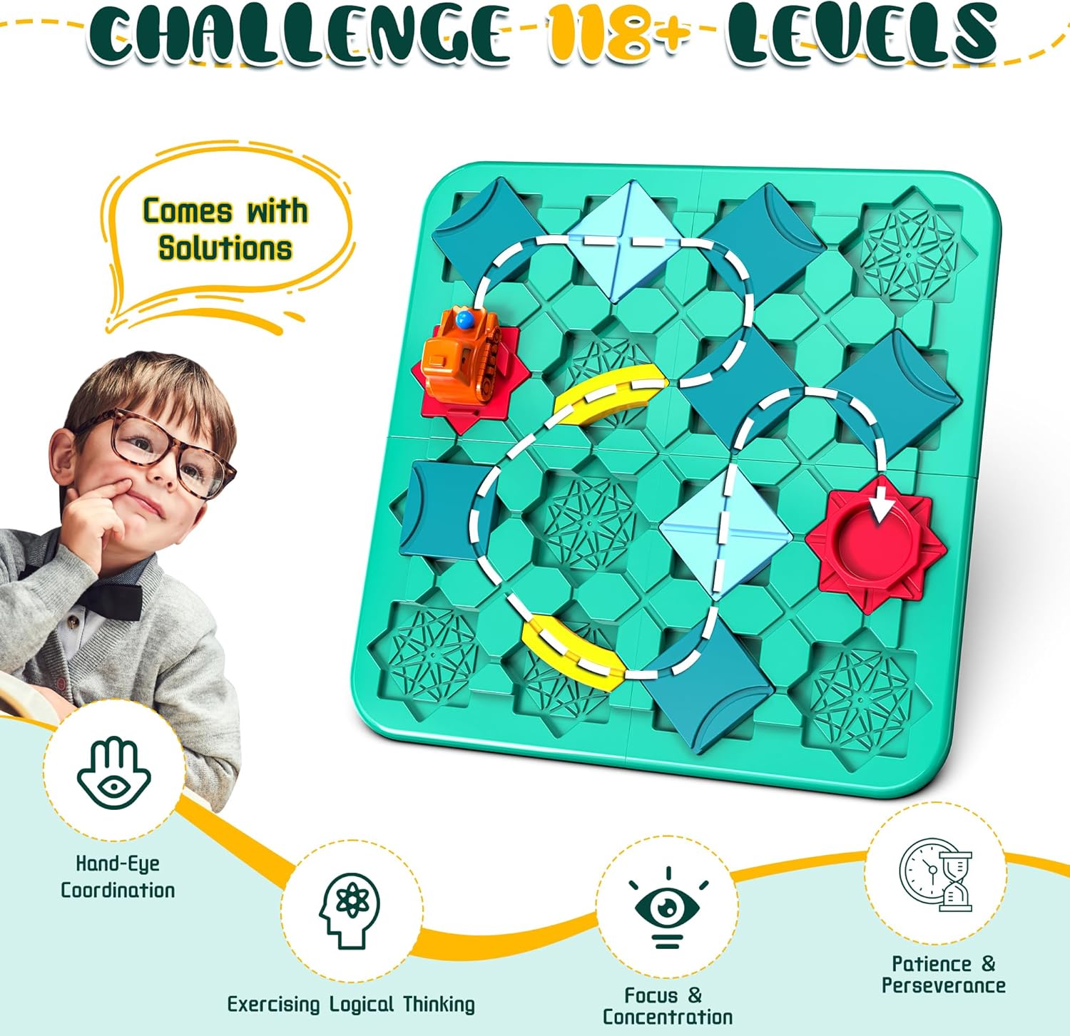 Montessori Puzzelspel voor Kids | Logisch Bouw Breinbrekers 4-8 Jaar | STEM Educatief Speelgoed voor Jongens & Meisjes | Verjaardagscadeau