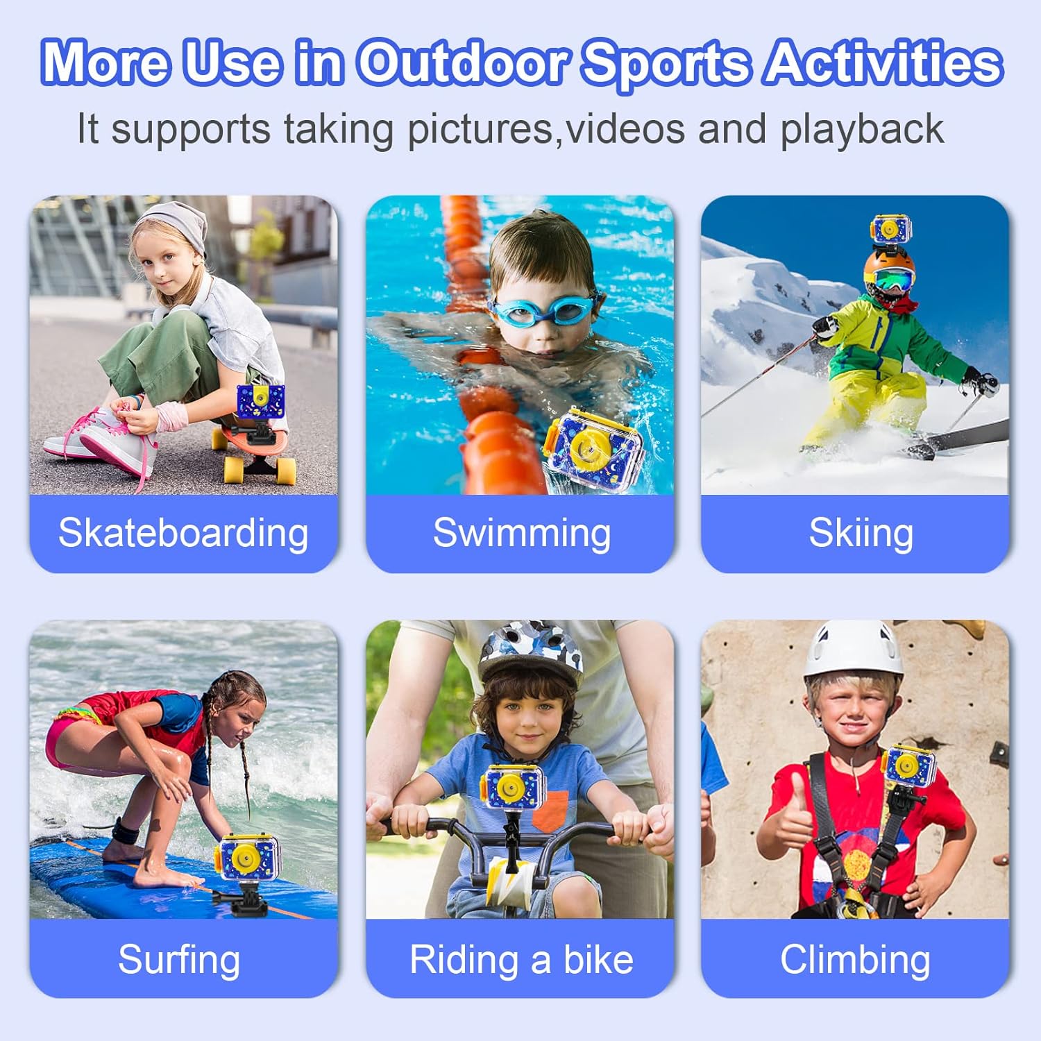 Kinder camera waterdicht | HD onderwater digitale actiecamera 1080P