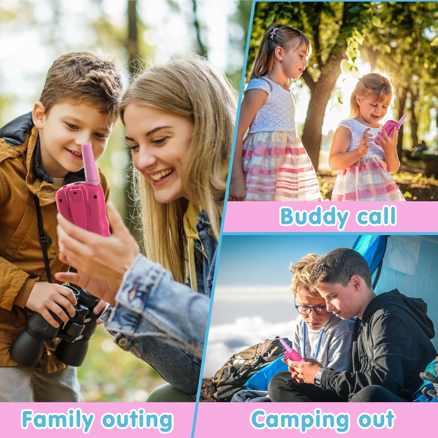 Walkie Talkies Kinderen | 22 Kanalen & LCD Display | 2-Way Radio Speelgoed 3-12 Jaar, Bereik 3 km