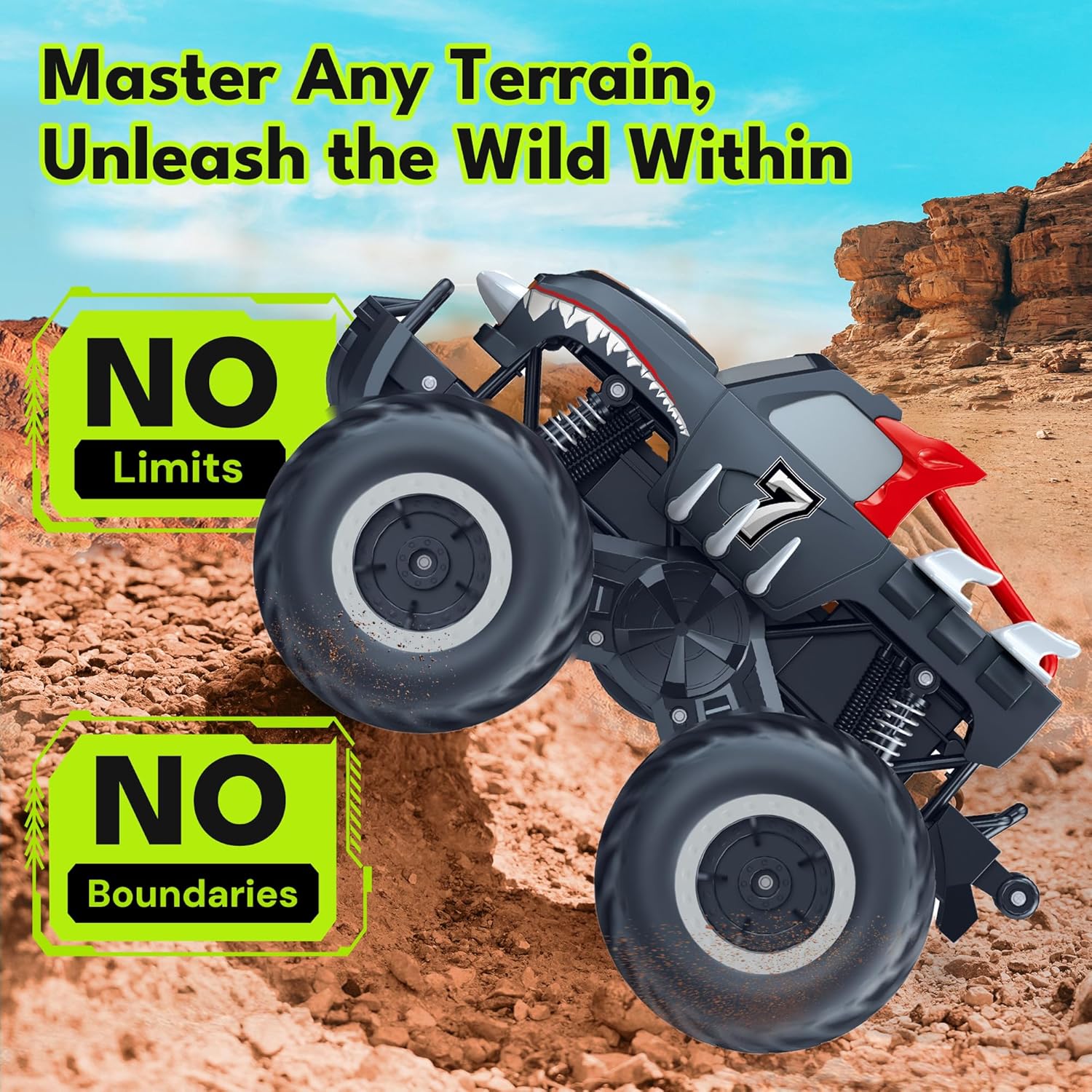 RC Monstertruck 1:16 | 4WD Waterdicht Offroad Auto Speelgoed Jongens 6-12 Jaar