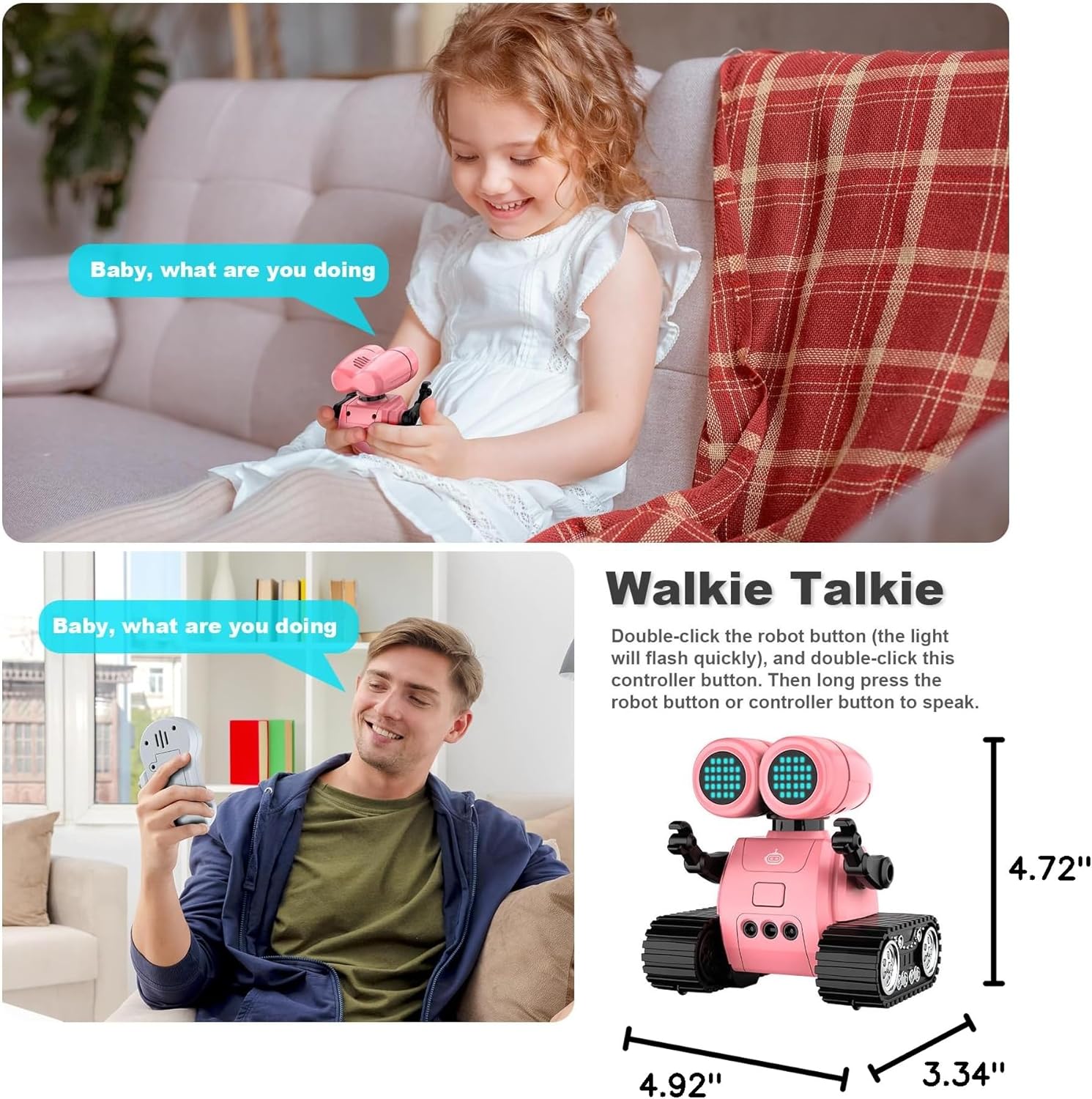 RC robot speelgoed | Oplaadbare dansende emo robot met muziek & LED ogen