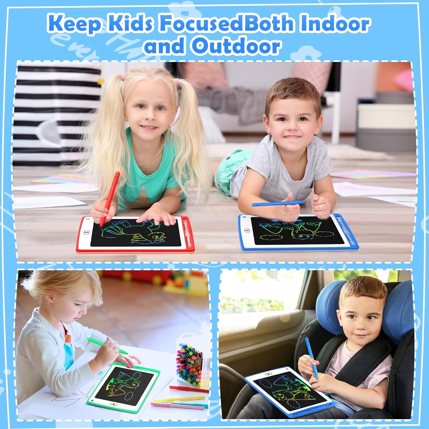 4-pack LCD Tekentablet | 8,5” Doodle Board 3–8 Jaar