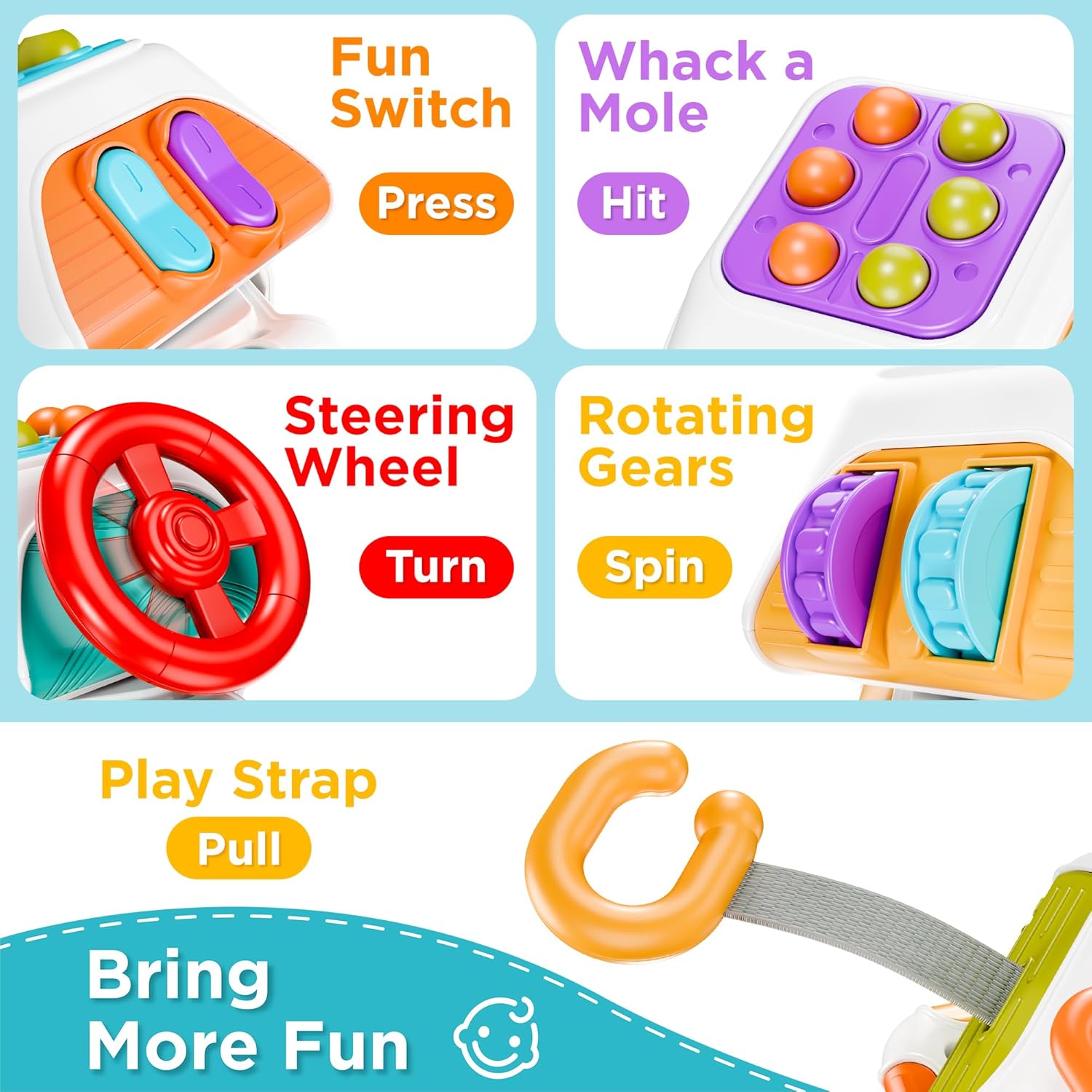 10-in-1 Baby Activiteitenkubus | Montessori Reisspeelgoed voor Peuters 6-36 Maanden | Educatief Cadeau