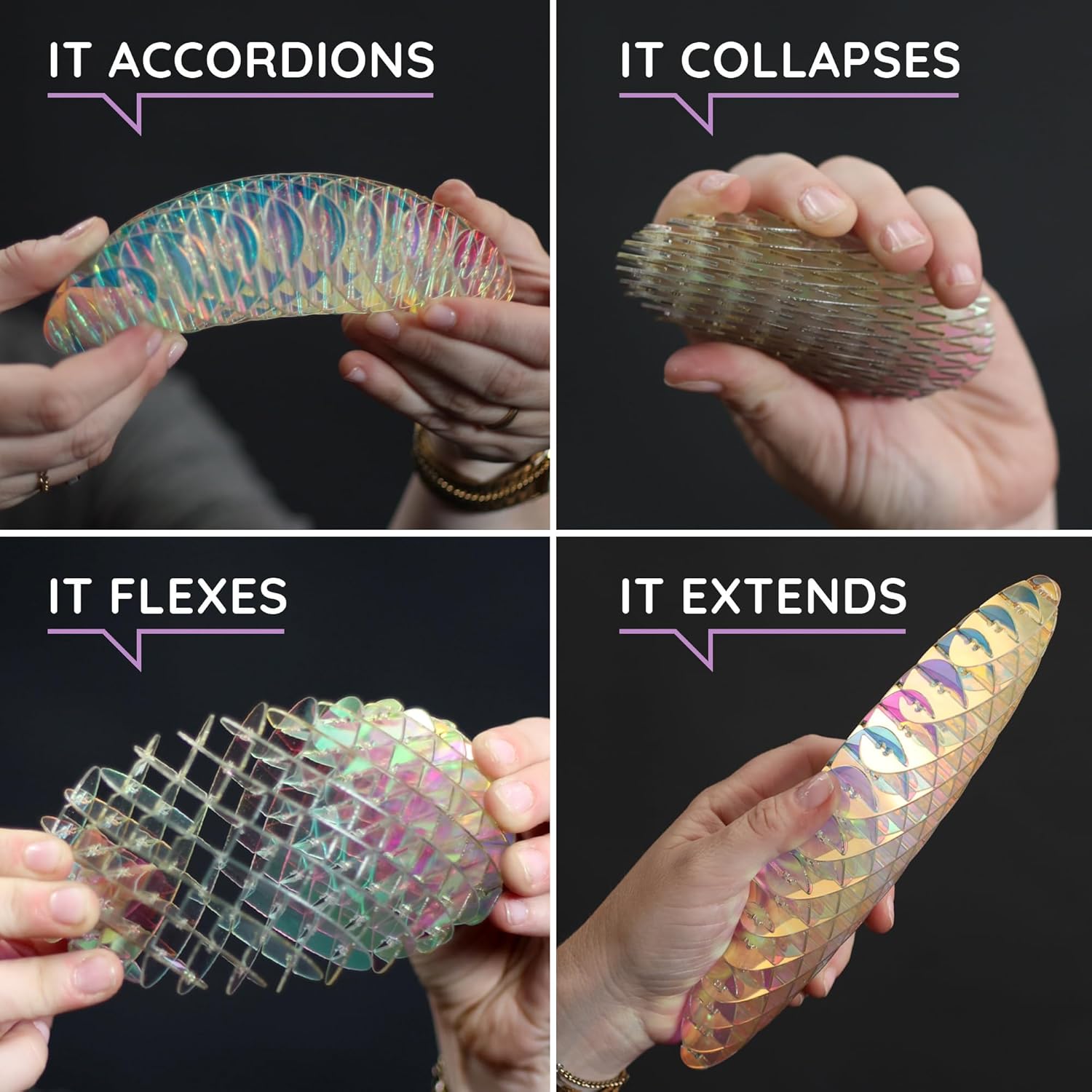 Fidget Worm Speeltje – Stil Bureau Fidget voor Kinderen & Volwassenen, Regenboog