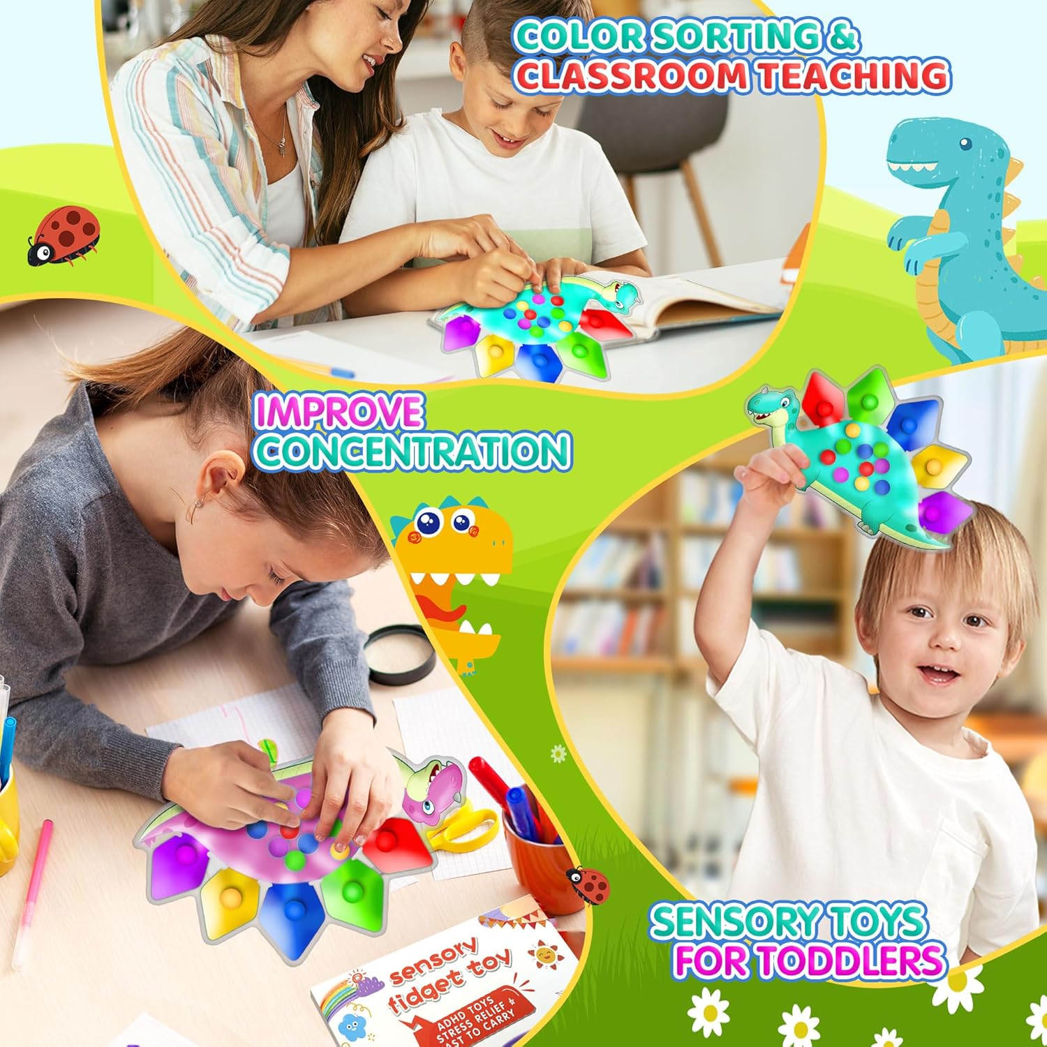 Dinosaurus sorteer spel | Montessori leerplezier voor peuters