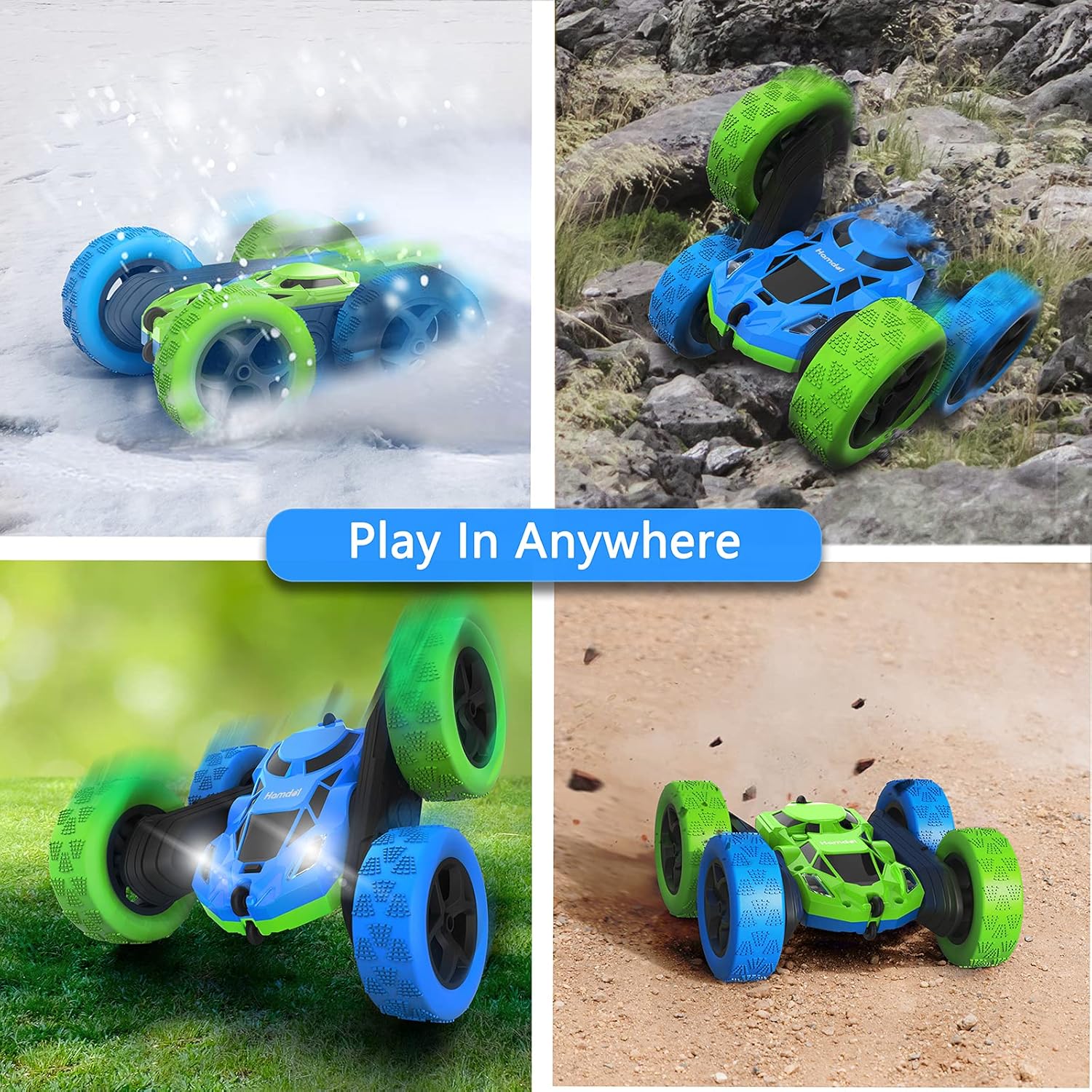 RC Stuntauto Kinderen 360° Rotatie – 4WD Dubbelzijdige Afstandsbediening Racewagen met LED Verlichting – Oplaadbaar Speelgoed Jongens Meisjes 6-12 Jaar