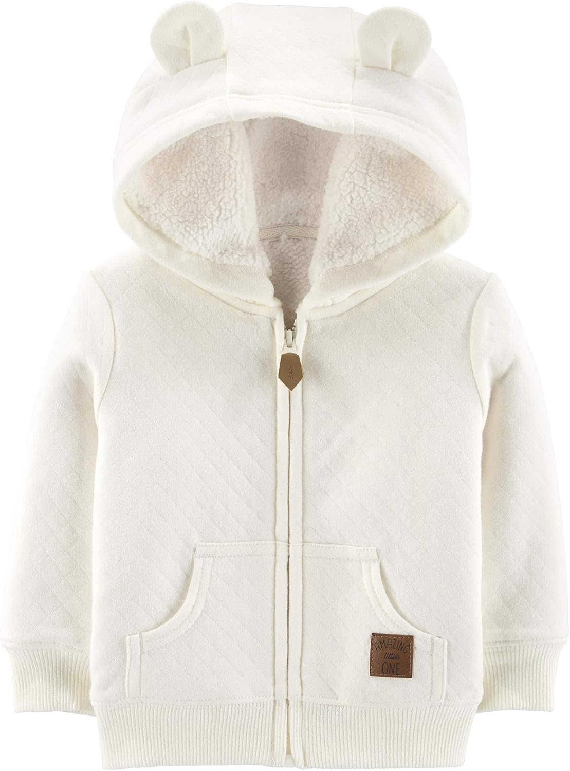 Baby Gevoerde Sweaterjas met Sherpa Voering | Kinder Hoodie Met Kleine Oortjes Outfit Set