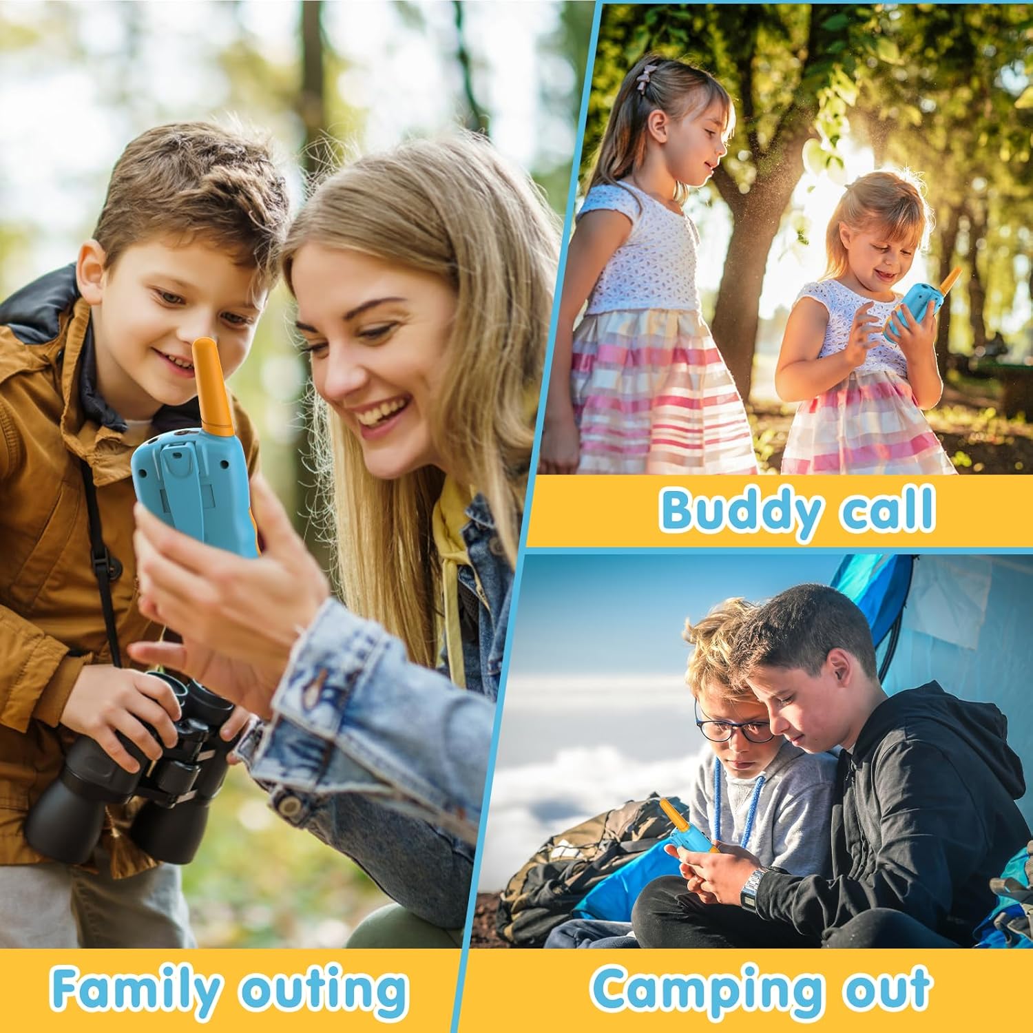 Walkie Talkies Kinderen | 22 Kanalen & LCD Display | 2-Way Radio Speelgoed 3-12 Jaar, Bereik 3 km