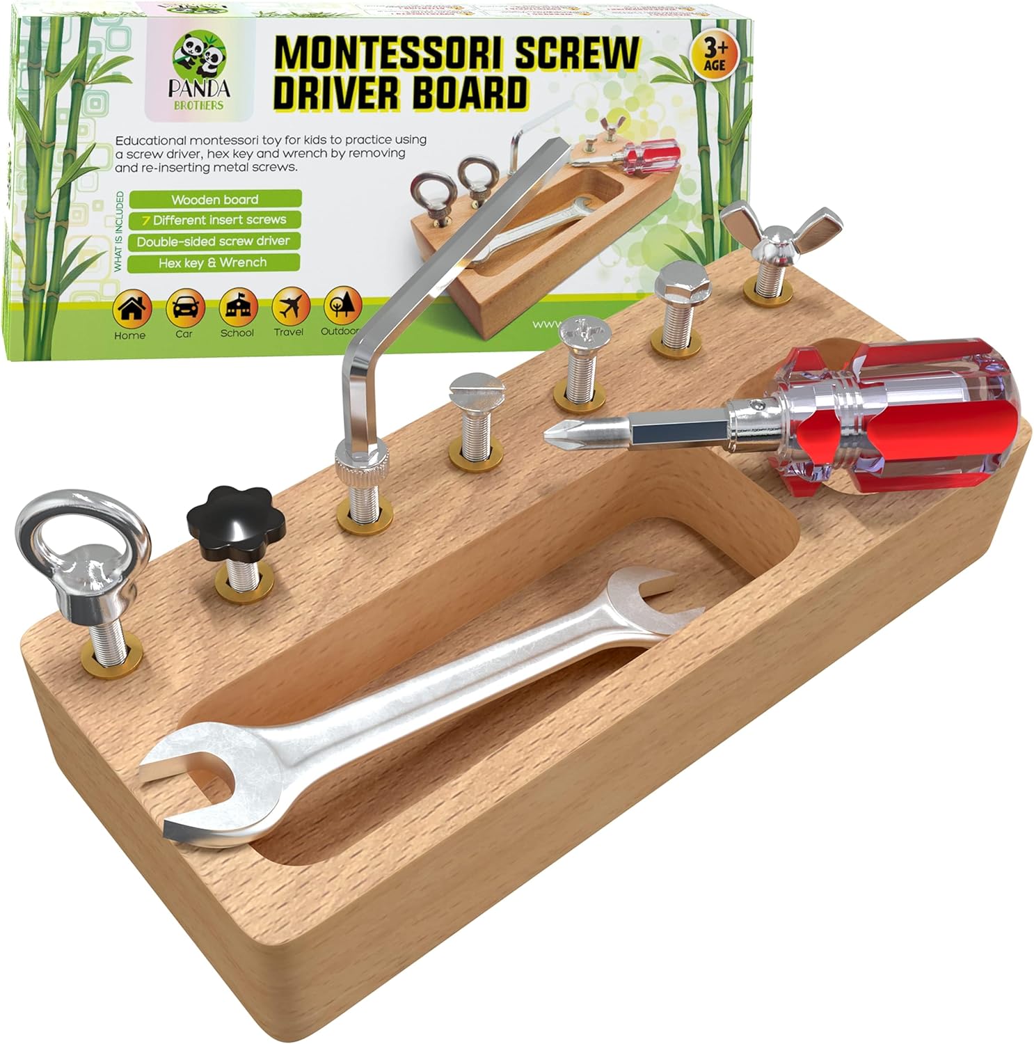Montessori Houten Schroevendraaier Bord | Educatief Sensorisch Speelgoed 4+ Jaar