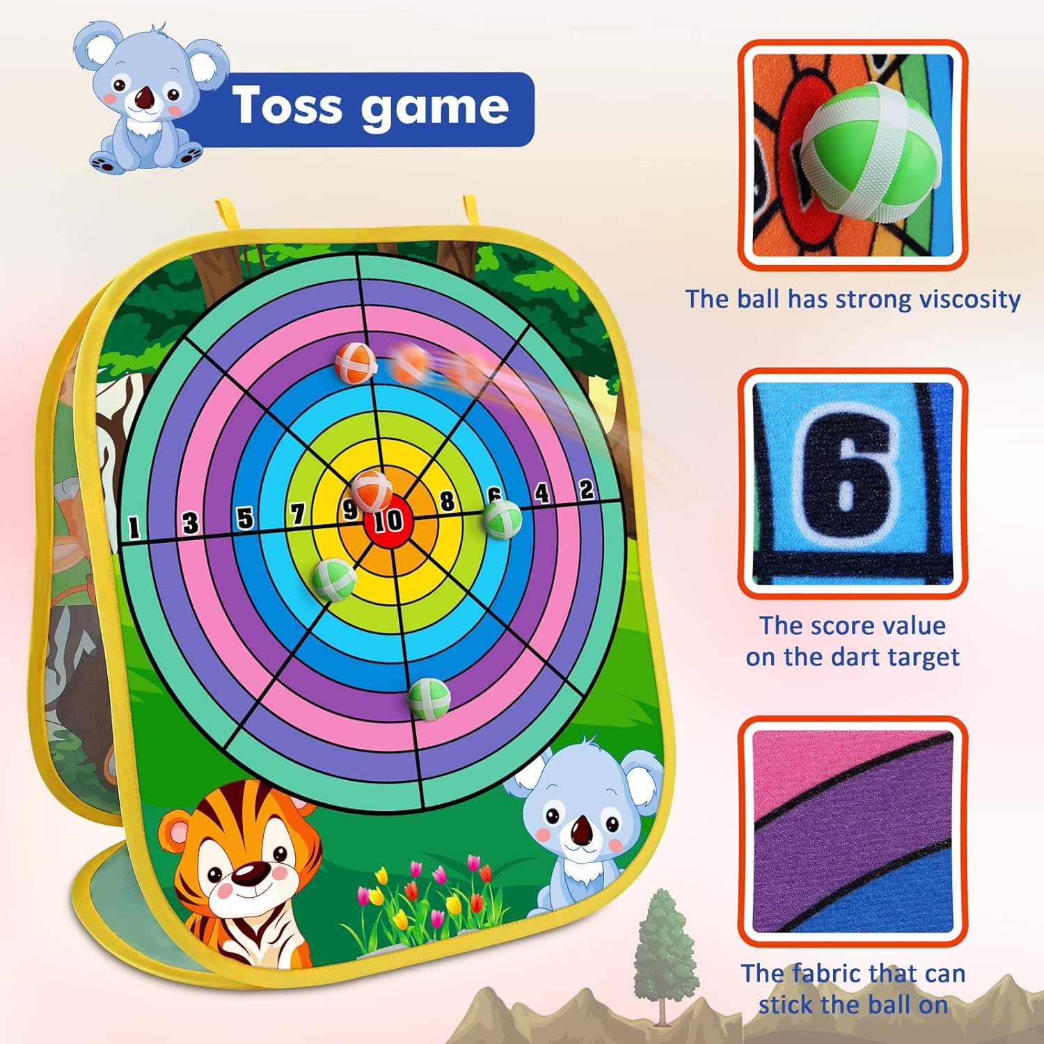 Dieren werp spel | bean bag toss buitenspel voor kinderen & familiefeest 3-6 jaar