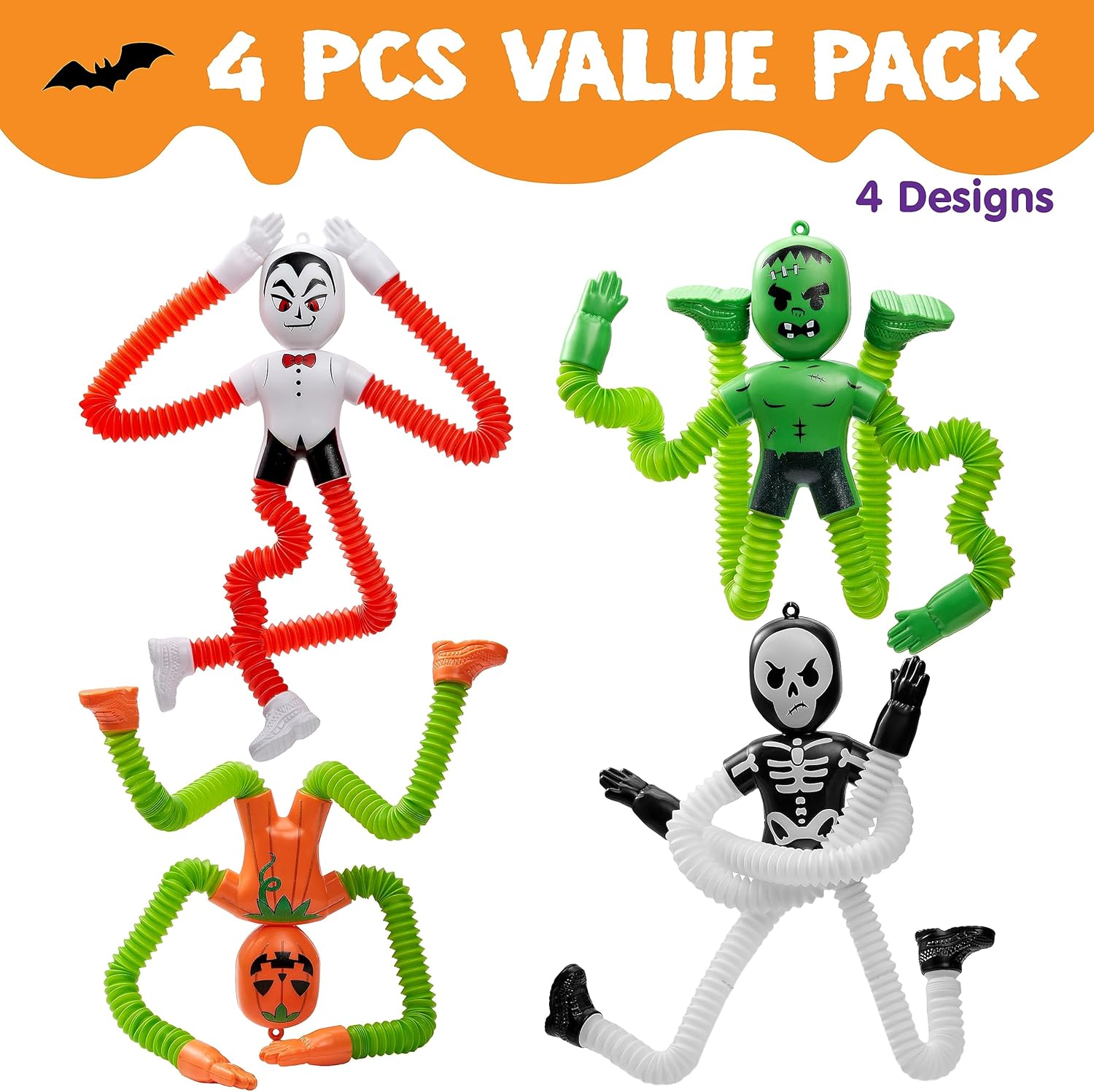 Halloween fidget speelgoed set | Stress weg met pop tubes