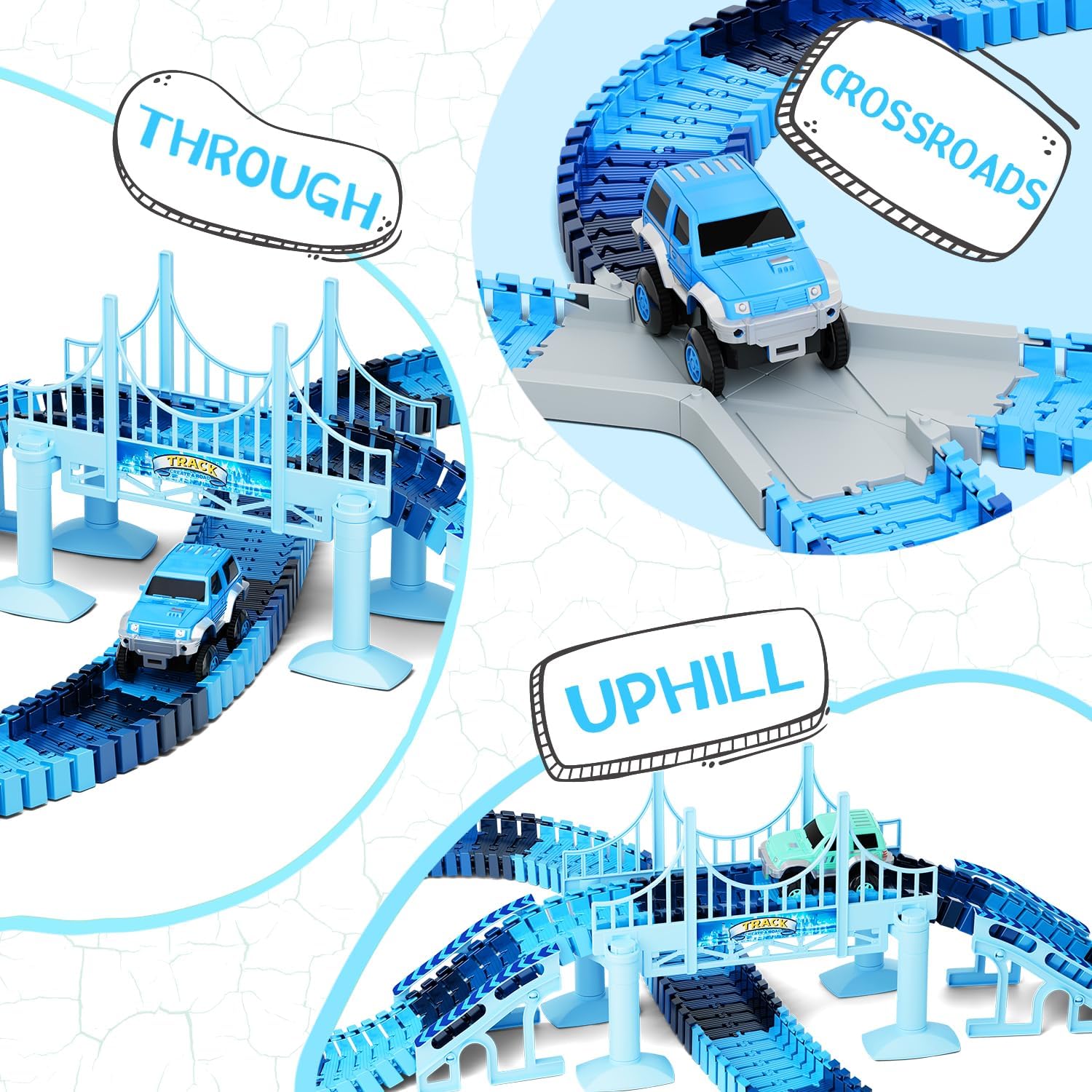 Dinosaurus Racebaan Speelset | Flexibele Baan met 2 Dino Auto’s | Cadeau voor Jongens & Meisjes vanaf 3 Jaar