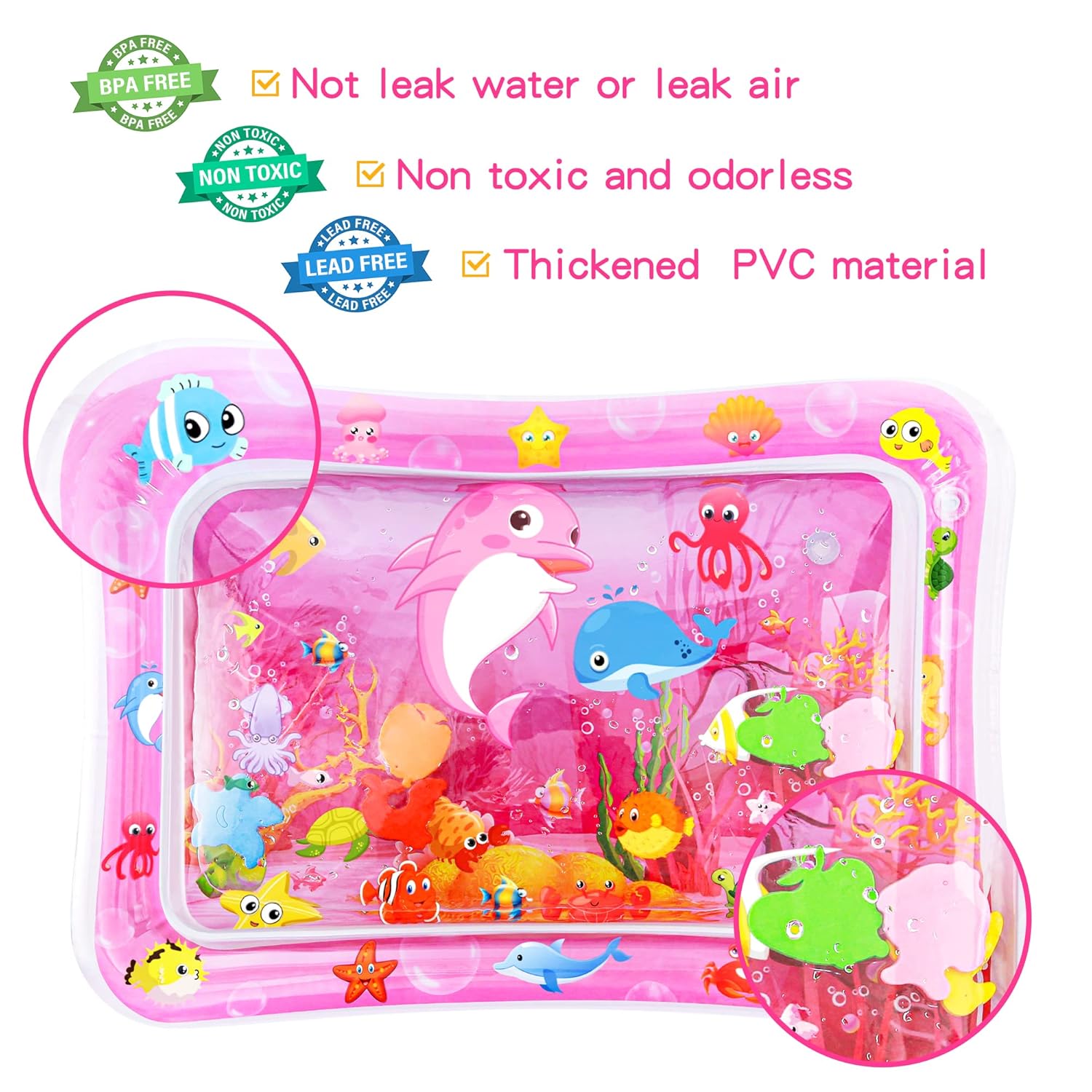 Tummy Time Water Mat丨Inflatable Tummy Time Water Play Mat for Babies, Infants and Toddlers 3 to 12 Months Promote Development Toys Baby Gifts