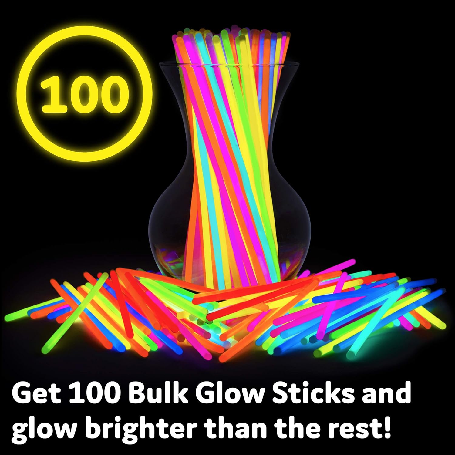 Glowsticks Feestpakket – 100 Stuks Neon Armbanden & Kettingen 8 Inch