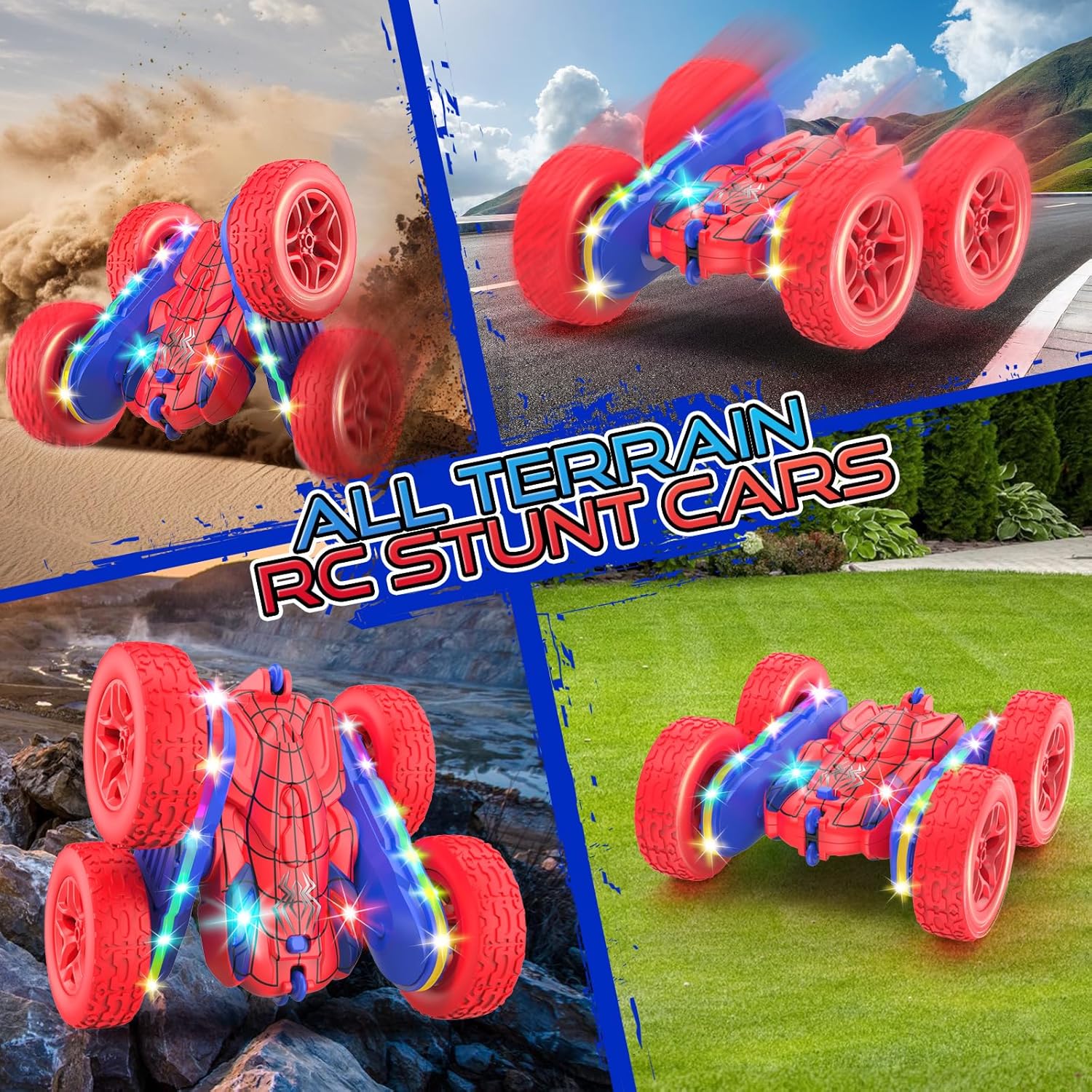 Afstandsbediening auto voor meisjes | 360° stunt RC auto met koplampen & 4WD roze speelgoed