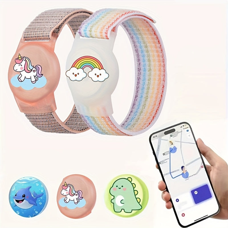 2 stuks AirTag armbandjes | Zachte ademende nylon band, unisex, meerdere kleuren, houder niet inbegrepen