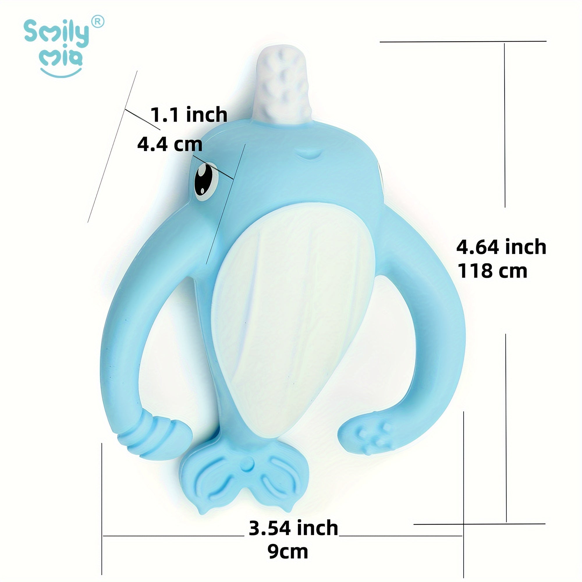 Narwal Bijtring voor Baby's van 3-6 Maanden - Zacht Siliconen Bijtspeeltje en Tandenborstel voor Jongens en Meisjes - Pijnverlichting bij Doorkomende Tandjes