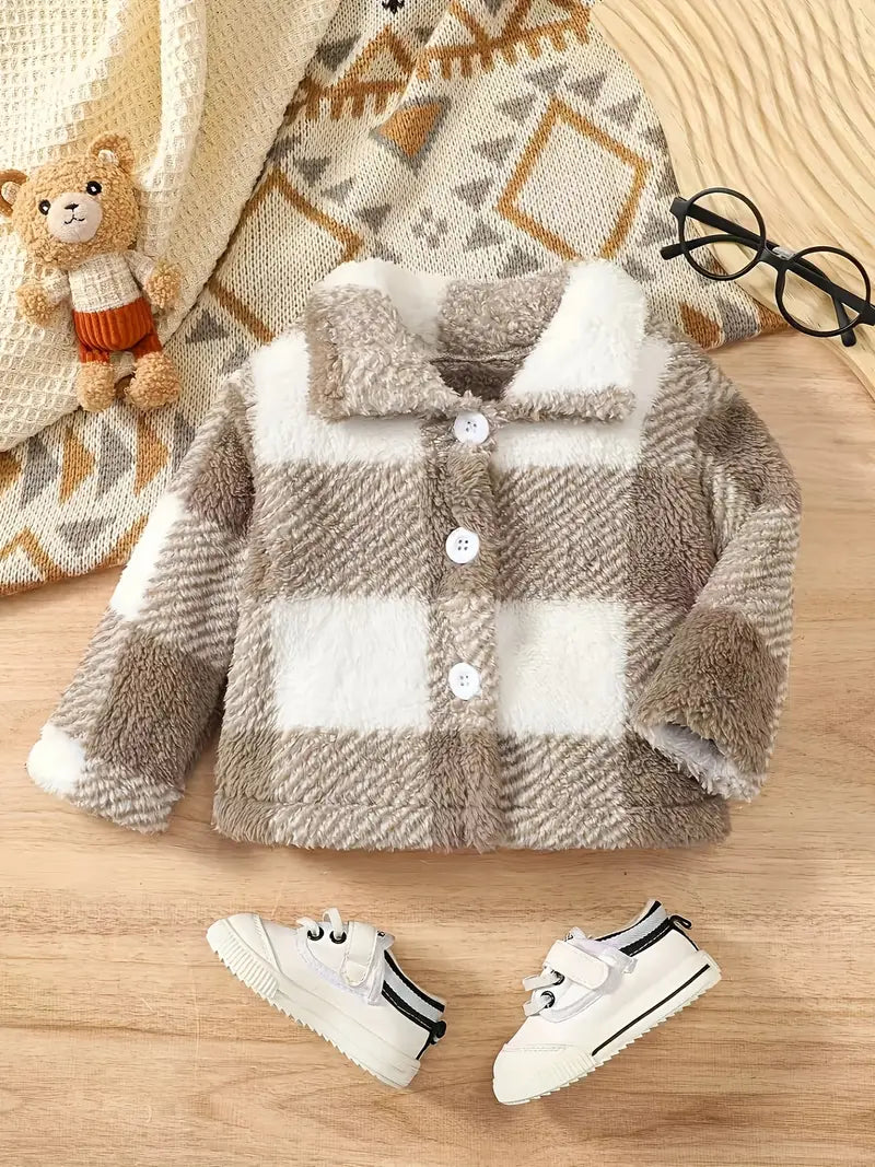 Baby Warme Casual Jas l Herfstjas met Knopen voor Jongen l 6, 9, 12, 18, 24 Maanden