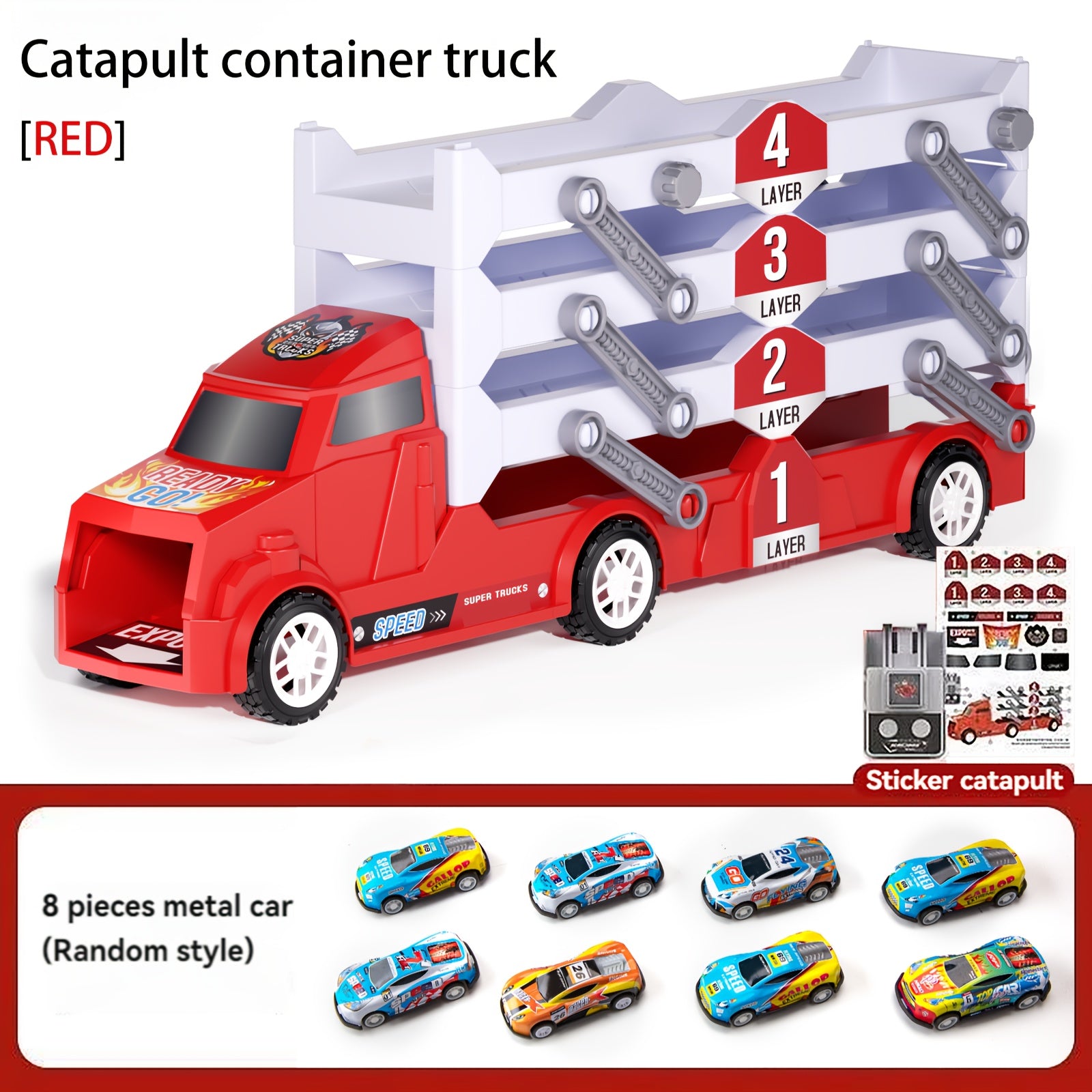 Brandweer Auto met Transformerende Racebaan | Inertiële Mini Auto's & Tracks | Rood Cadeau Speelgoed voor Verjaardag & Kerst | Raceplezier