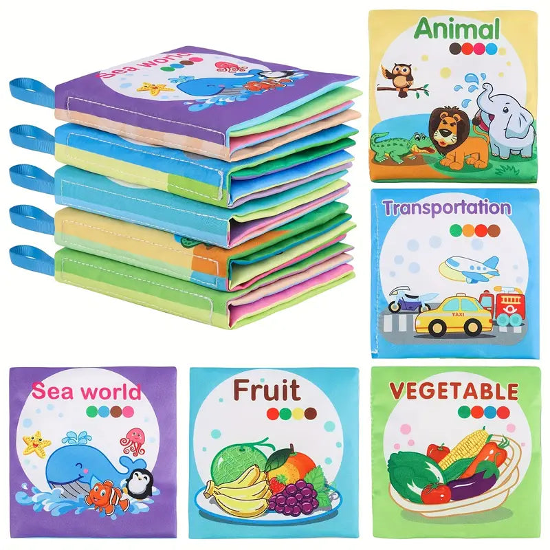 5-delige / 3-delige Stoffen Babyboekjes | Educatief Speelgoed voor Vroege Ontwikkeling