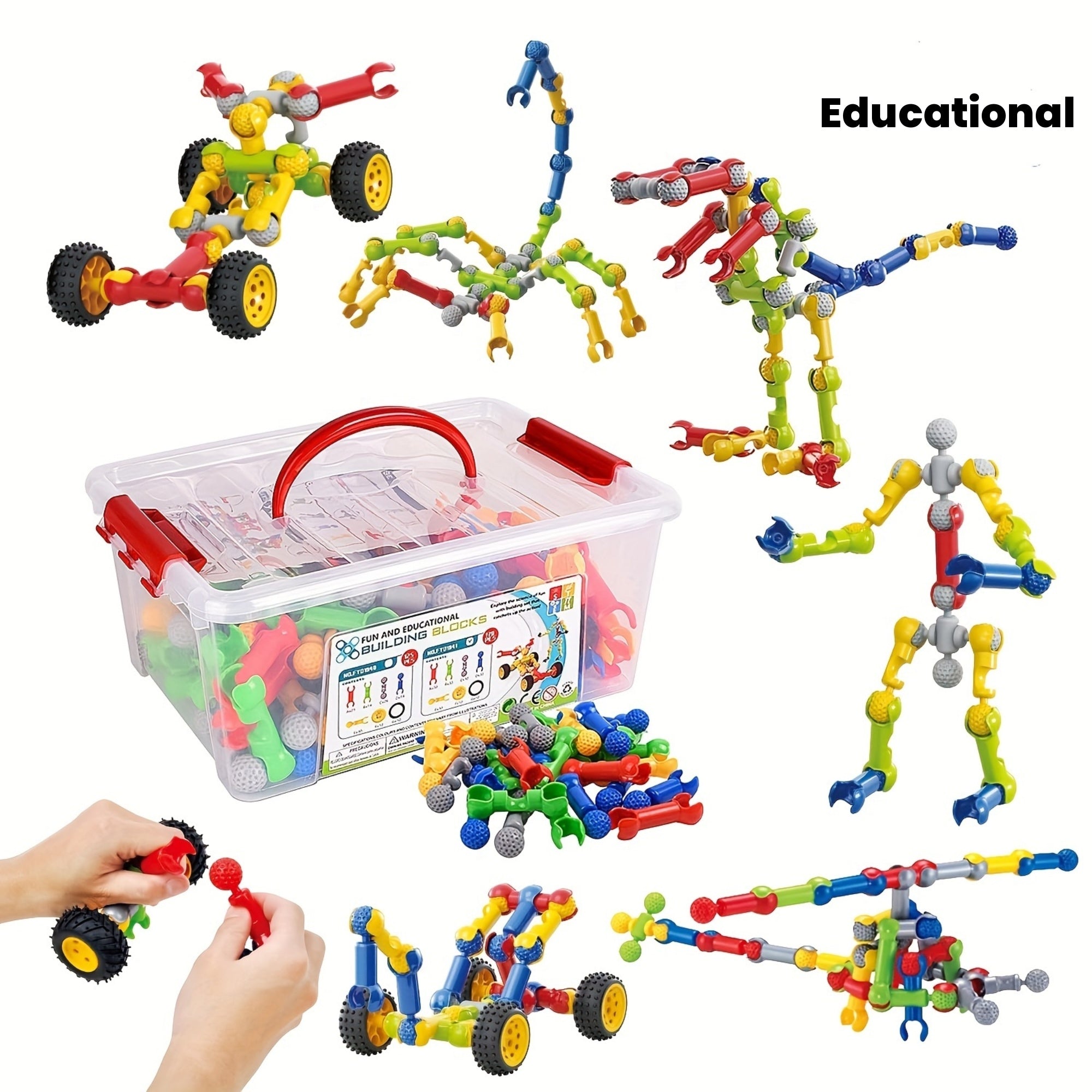 Constructiespeelgoed set|Bouwstenen met opbergdoos – educatief speelgoed