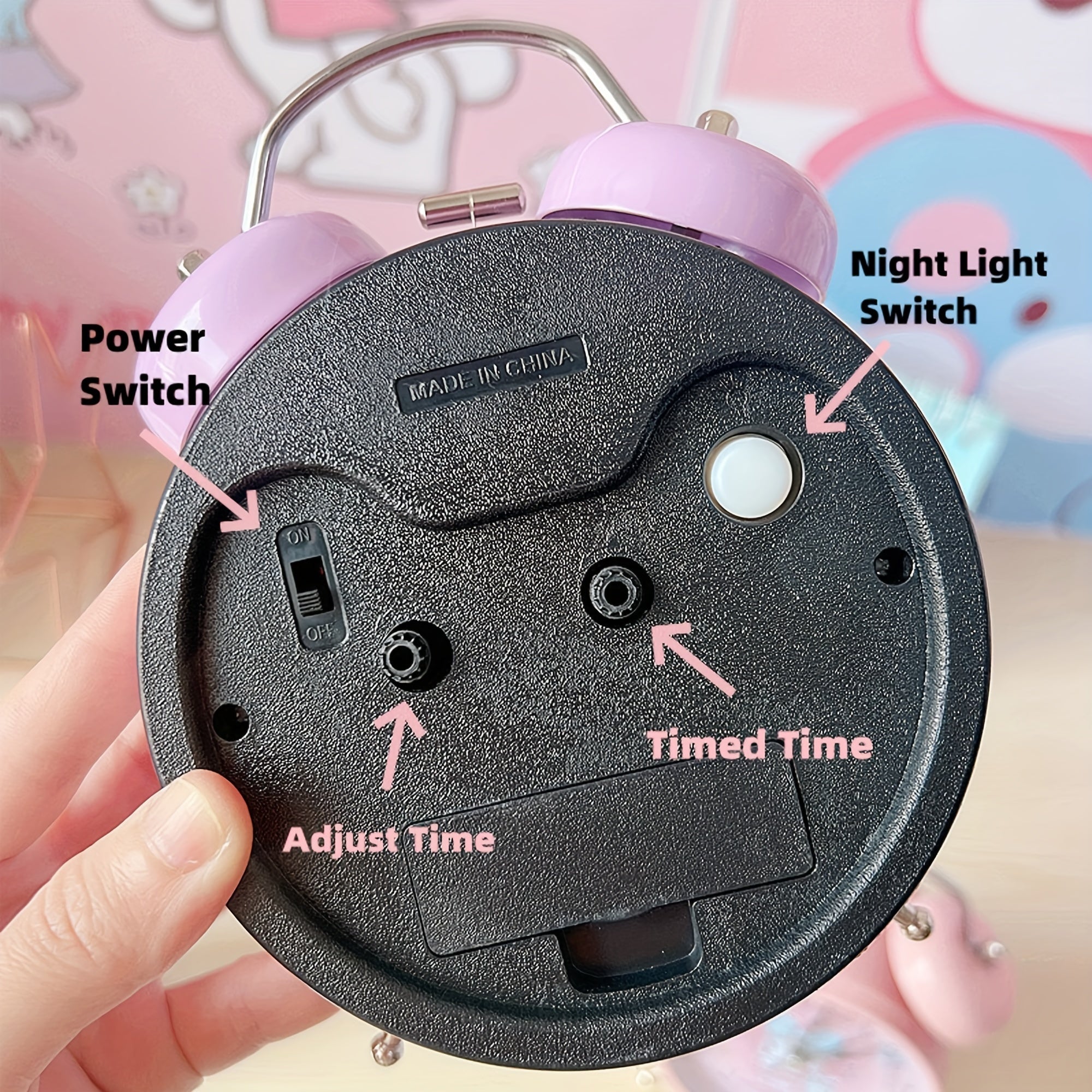 Réveil Matin Classique Hello Kitty pour Enfants et Filles - Horloge de Chevet Décorative avec Fonction Veilleuse - Cadeau Anniversaire Noël