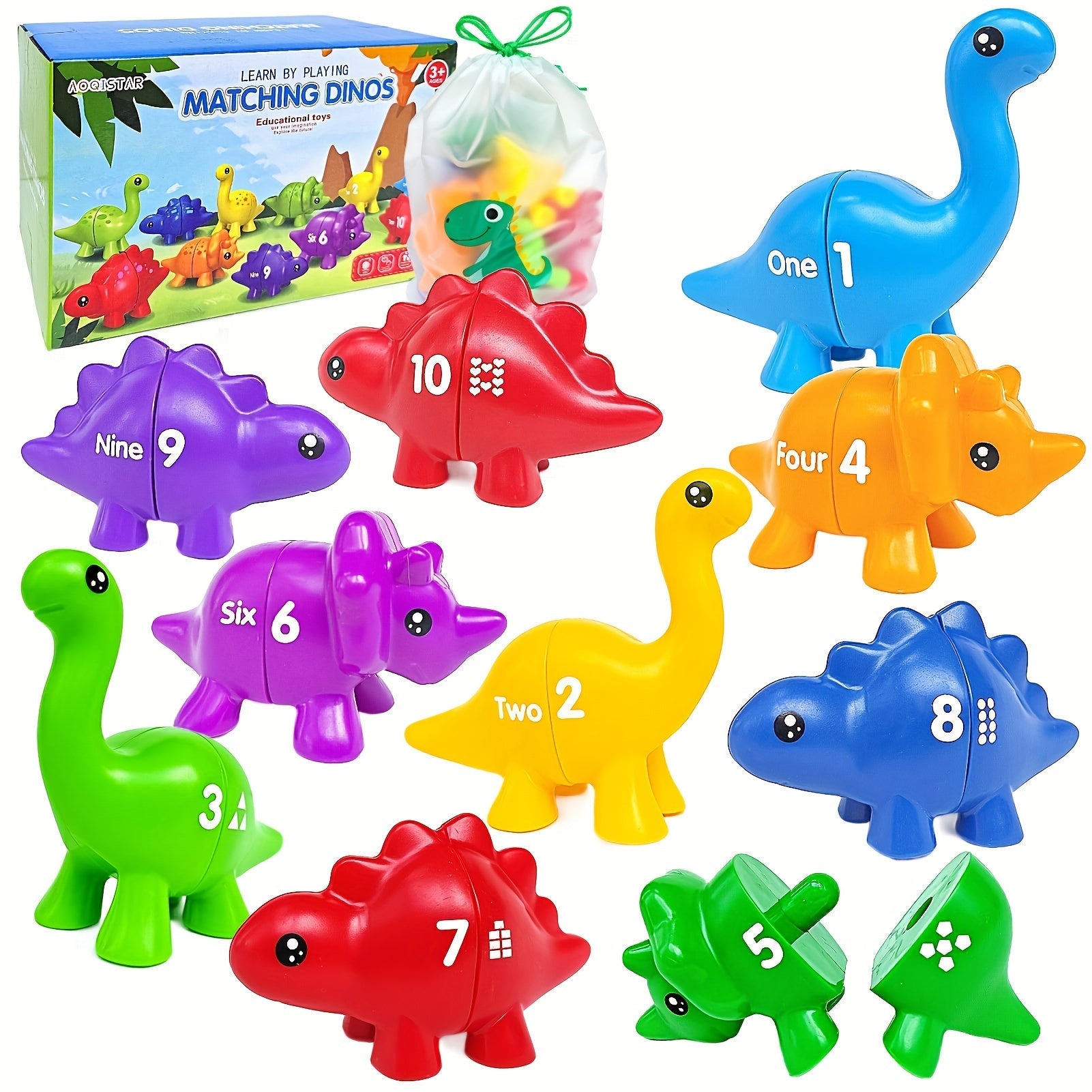 Dinosaurus Letter- & Cijfermatch | Educatief Montessori Speelgoed