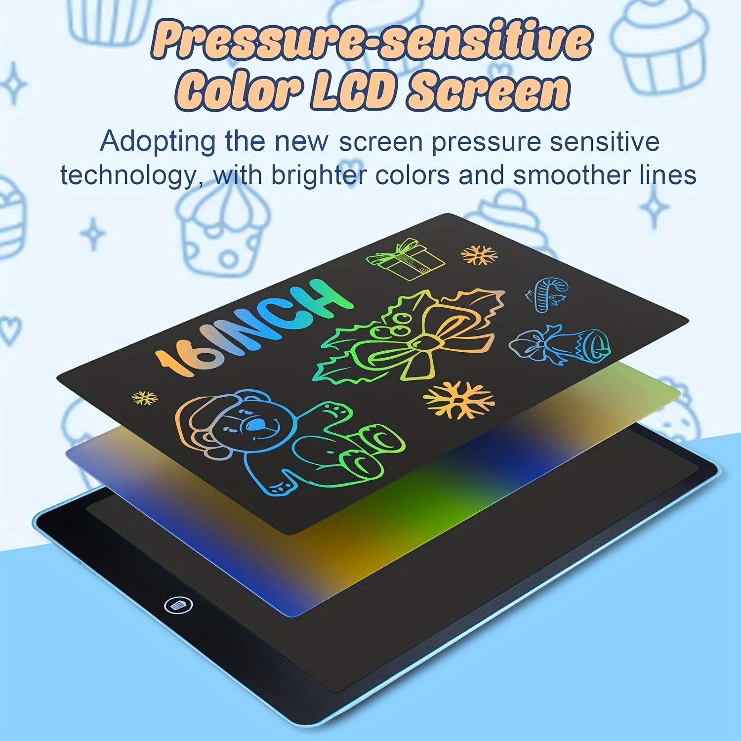 16-Inch LCD Tekenbord met Stylus – Dubbelzijdige Giraffe Teken Tablet | Educatief Kunst Speelgoed voor Kinderen 3-10 Jaar