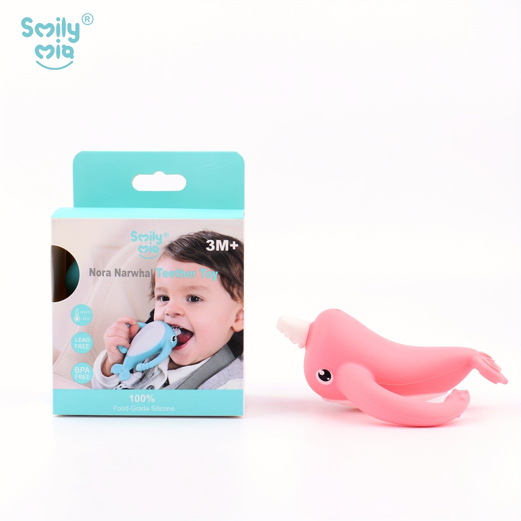 Narwal Bijtring voor Baby's van 3-6 Maanden - Zacht Siliconen Bijtspeeltje en Tandenborstel voor Jongens en Meisjes - Pijnverlichting bij Doorkomende Tandjes