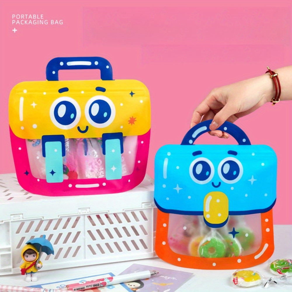 30 Stuks Cartoon Traktatiezakjes met Handvat | Herbruikbare Ziplock Cadeauzakken – Voor Feestjes & Kleine Geschenken