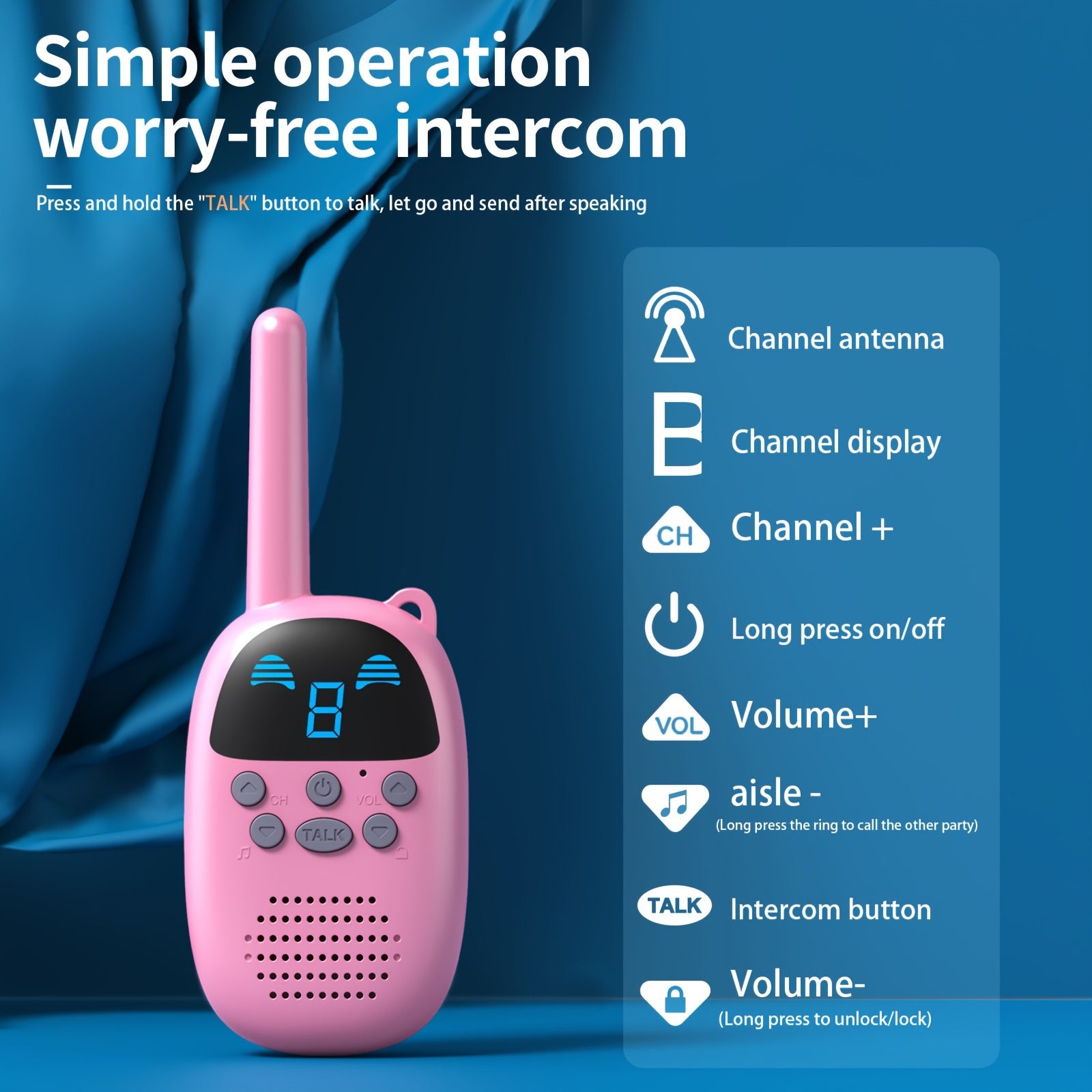 Walkie Talkie Set voor Kinderen - 2 Stuks Portofoons voor Jongens en Meisjes - Talkie Walkie Enfant met Groot Bereik tot 2.4km - Avontuur Buitenspeelgoed Cadeau