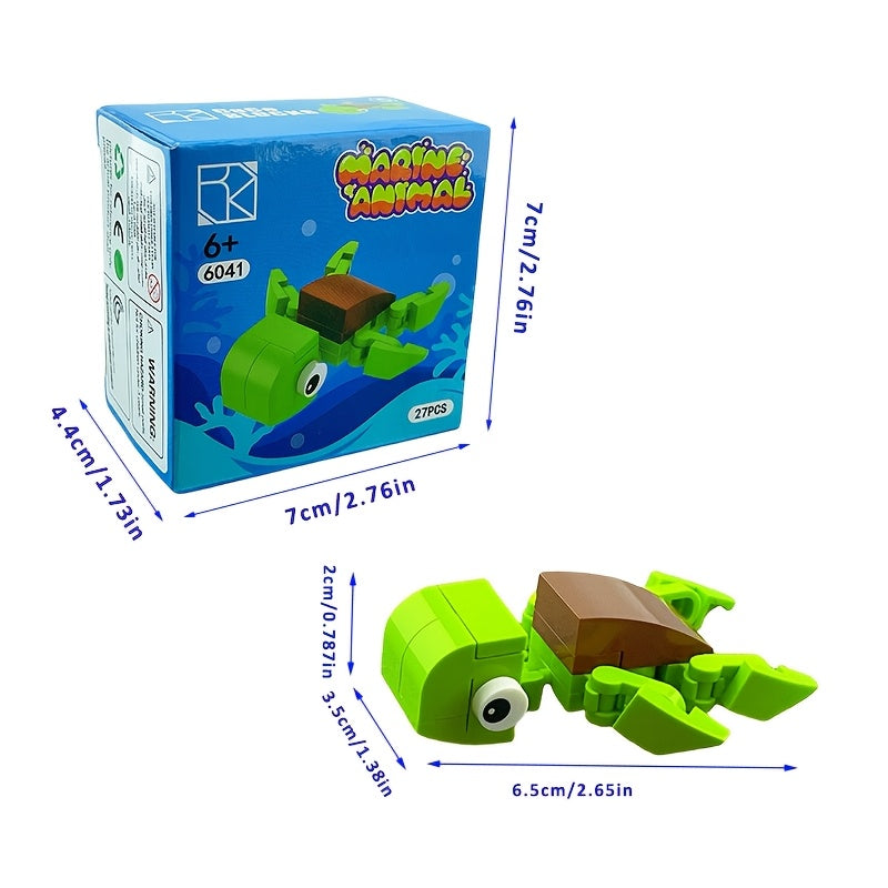 10-delige Zee Dieren Bouwblokken Set – Creatief Speelgoed voor Jongeren