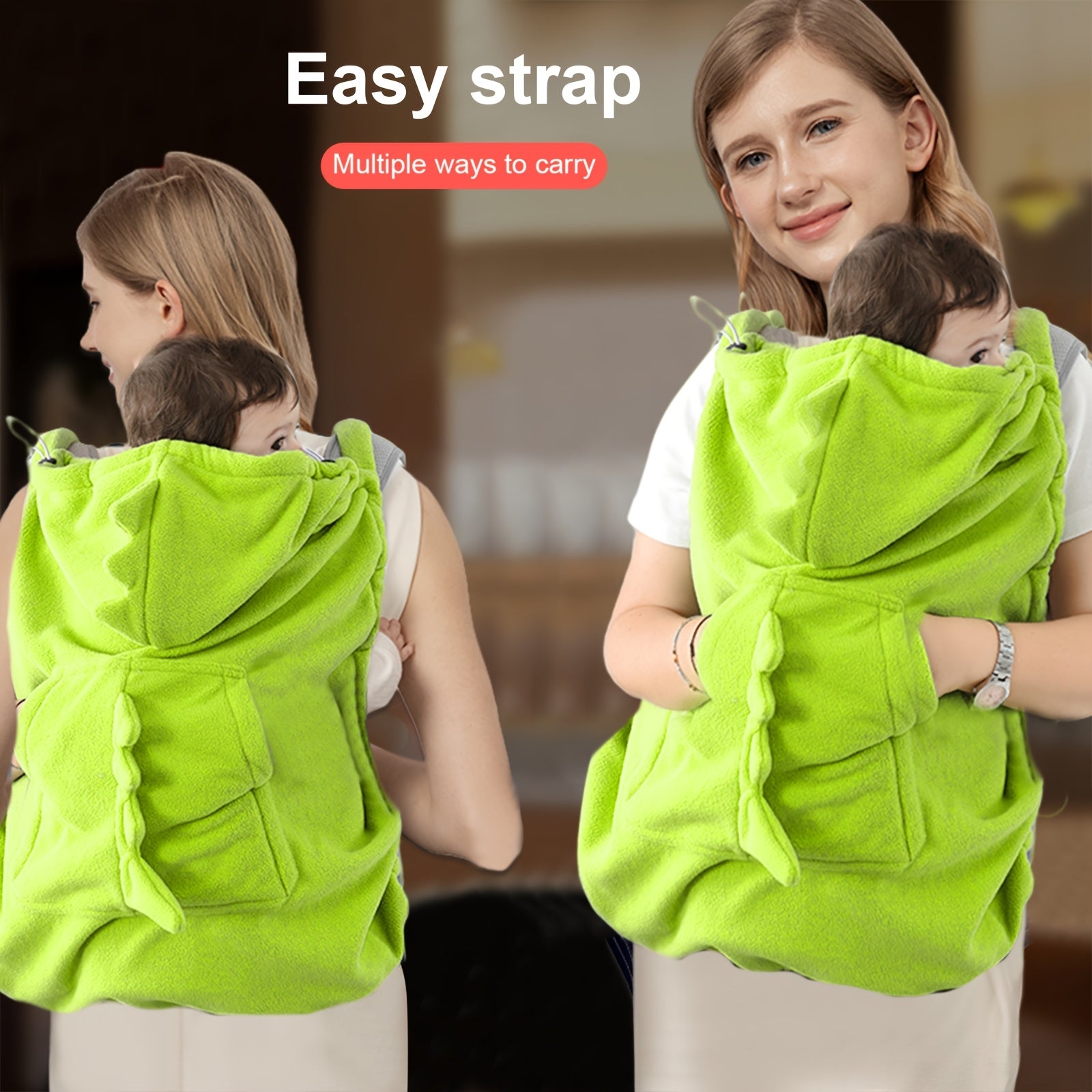Warme Dinosaurus Cape voor Baby Draagzak en Heupdrager - Winddichte Omslagdoek voor Baby, Peuter, Jongens en Meisjes - Multifunctionele Deken voor Kinderen