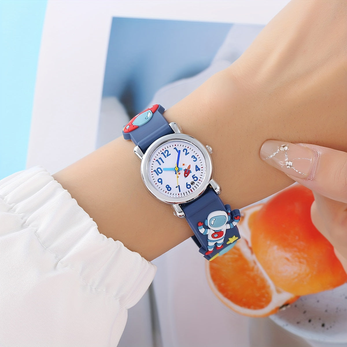 Kinderen Quartz Horloge | Astronaut & UFO Design met Zachte Silicone Band – Blauw