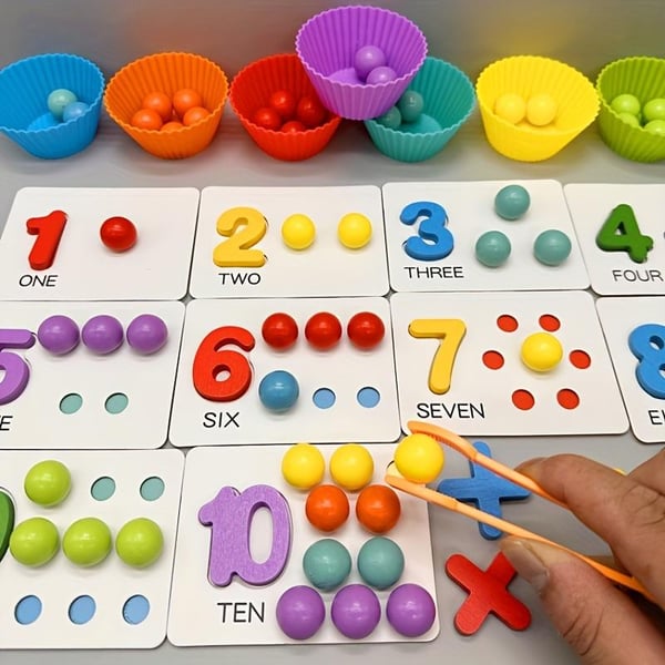 Montessori Reken Speelset - Kleurrijk Educatief Speelgoed om Tellen, Sorteren & Motoriek te Ontwikkelen - Voor Kinderen vanaf 3 Jaar
