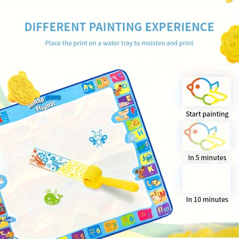 Kleurrijk patroon DIY graffiti schilderij water canvas | Waterkwast verdwijnt automatisch en herbruikbaar vloerkleed speelgoed voor kinderen