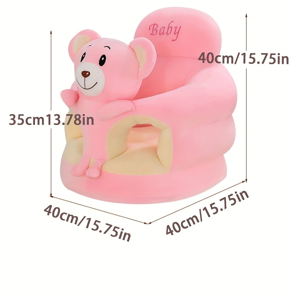Zachte Pluche Kinderstoel voor Baby en Peuter - Groene Kinderfauteuil met Rugsteun voor Jongens en Meisjes - Comfortabel Babyzitje om te Leren Zitten