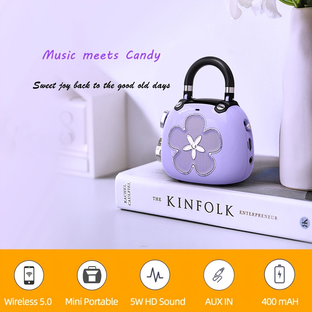 Mini Bluetooth Speaker voor Kinderen en Volwassenen - Draagbare Draadloze Luidspreker met Retro Design - 5W Krachtig Geluid MP3 Speler - Leuk Cadeau voor Meisjes