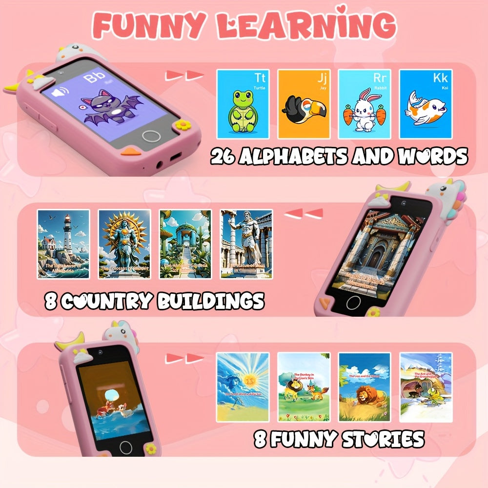 Kids Smart Phone voor meisjes, educatief speelgoed met camera, spelletjes en muziek – perfect als kerst- of verjaardagscadeau voor kinderen van 3 tot 10 jaar