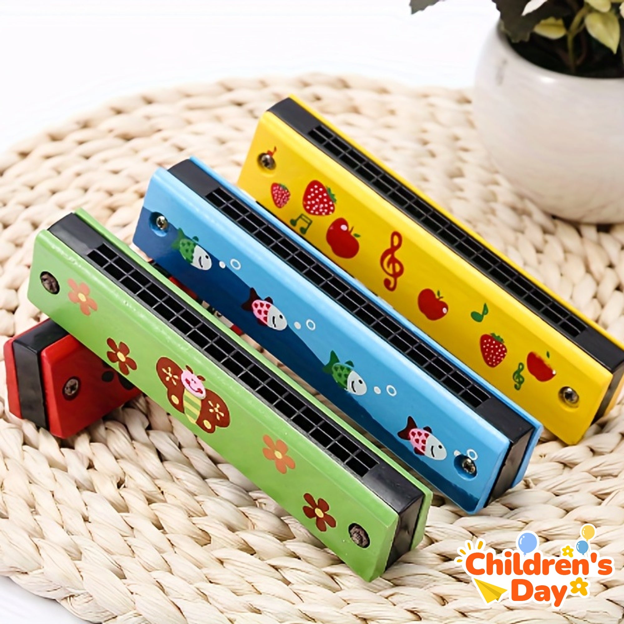 1x Mondharmonica Speelgoed | 16-Gaats Muziekinstrument voor Kinderen & Beginners (Willekeurige Kleur)