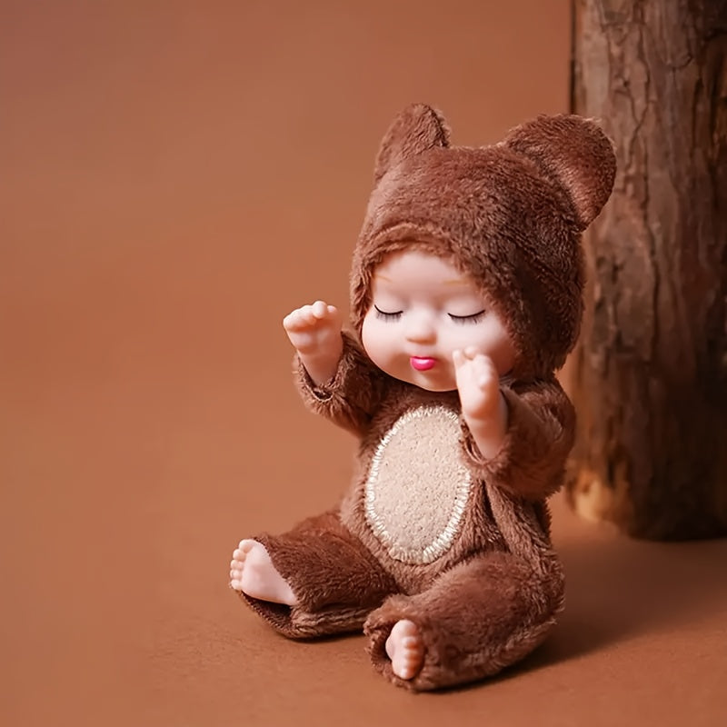 Mini Realistische Reborn Pop (4,3") | Schattig Feestartikel & Cadeau | Perfect voor Kerst & Verjaardagen